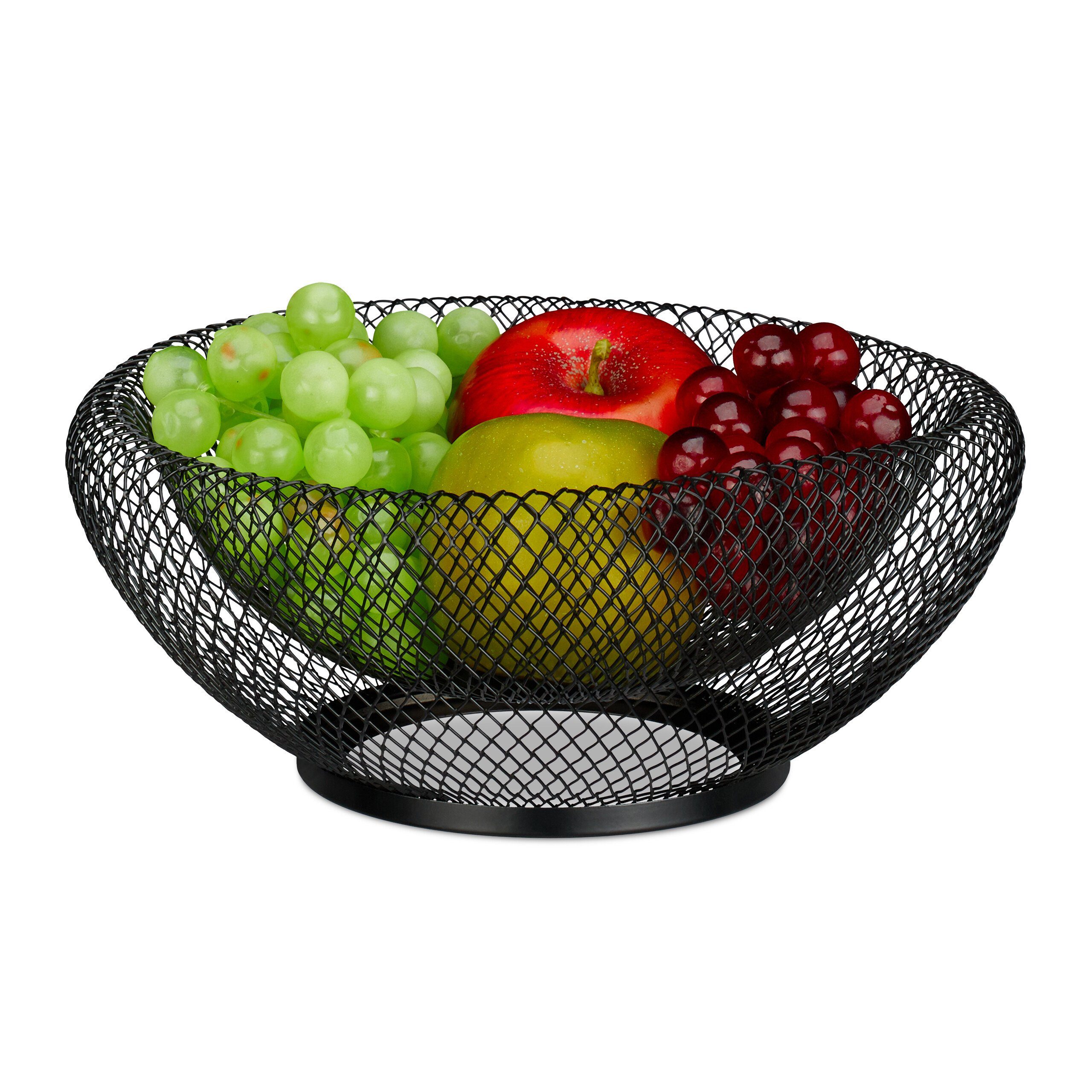 relaxdays Obstschale Doppelwandige Obstschale aus Metall, Eisen, (1-tlg)
