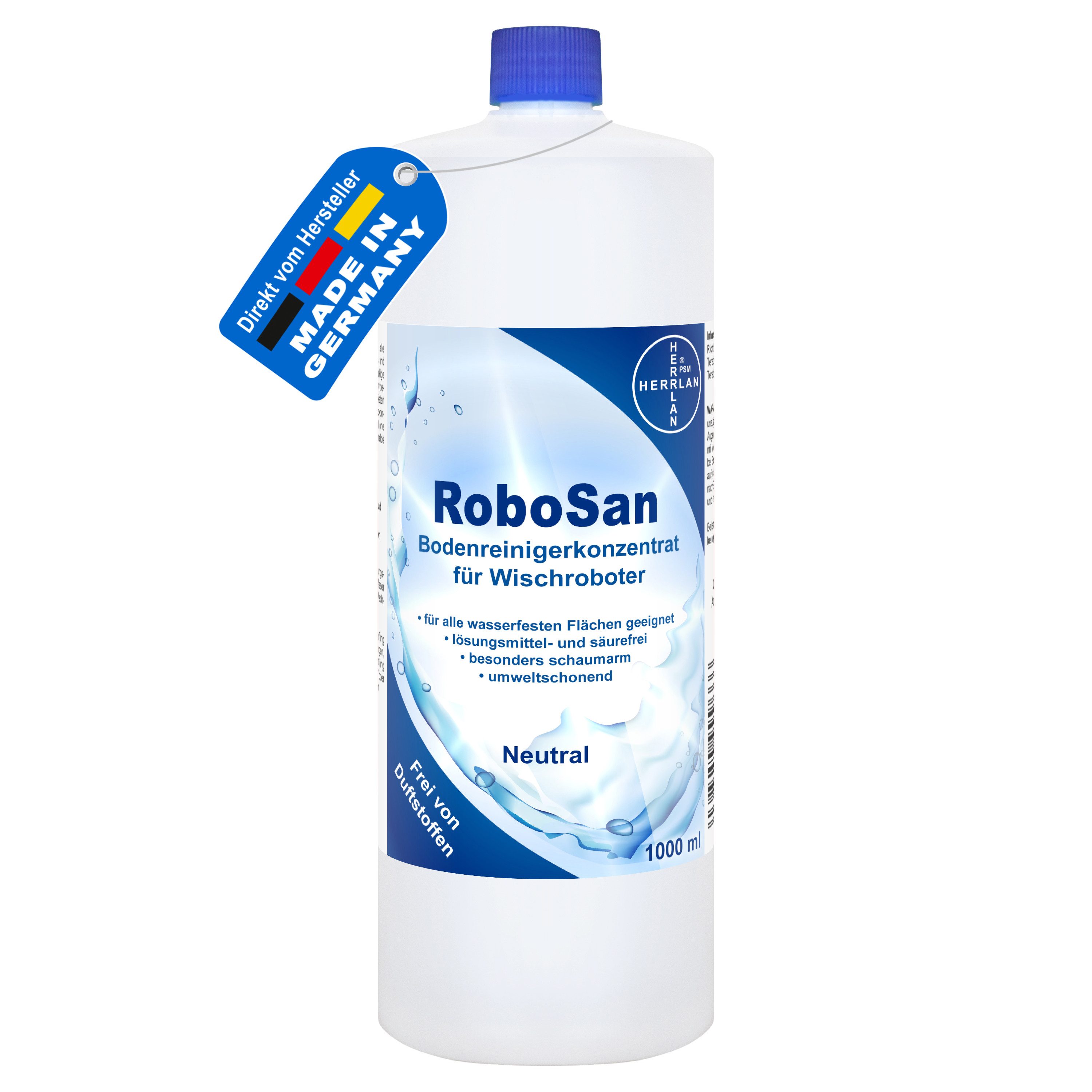 HERRLAN Wischroboter Засіб для миття підлоги - Konzentrat Fussbodenreiniger (1000 ml RoboSan ohne Duftstoffe)