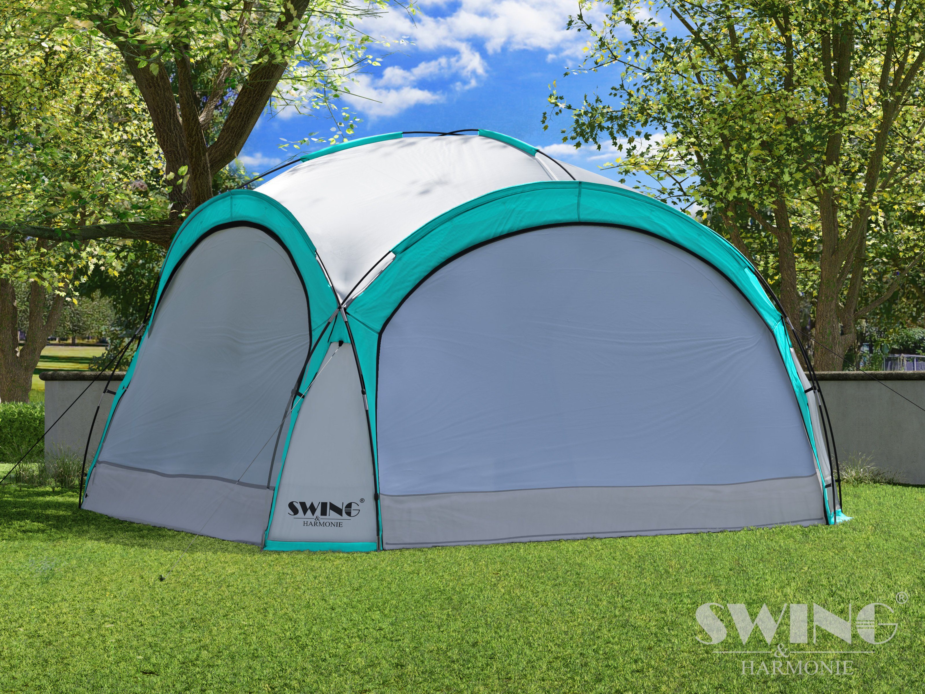 Swing&Harmonie Faltpavillon LED Event Pavillon 3,6 x 3,6m DomeShelter Garten inkl. Solarmodul – Bild 5 von 5