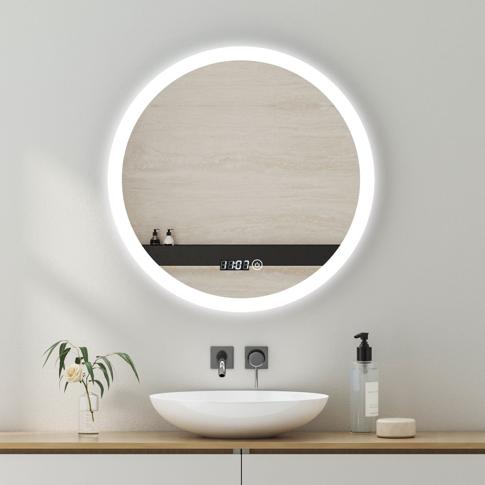 Badspiegel Rund Beleuchtet, Runder Spiegel mit Beleuchtung, Led