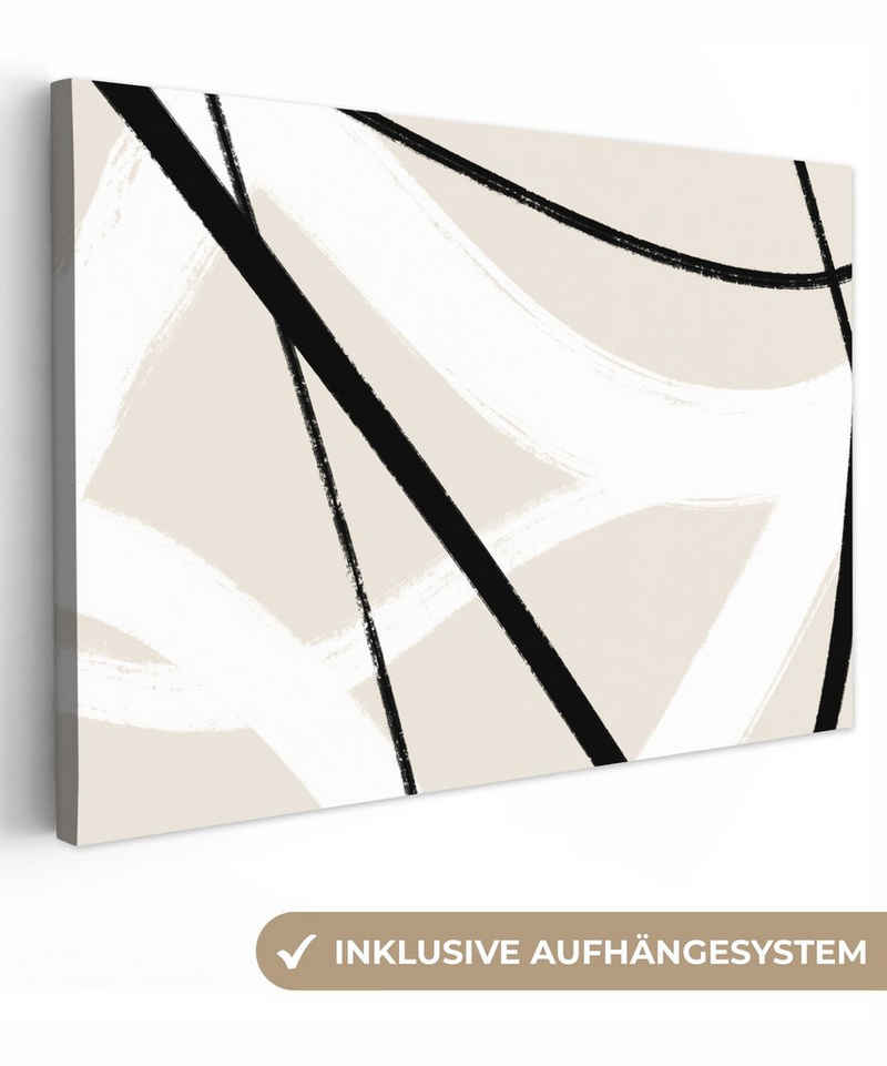 OneMillionCanvasses® Leinwandbild Linie - Abstrakt - Minimalismus - Pastell, (1 St), Wandbild Leinwandbilder, Aufhängefertig, Wanddeko, 30x20 cm