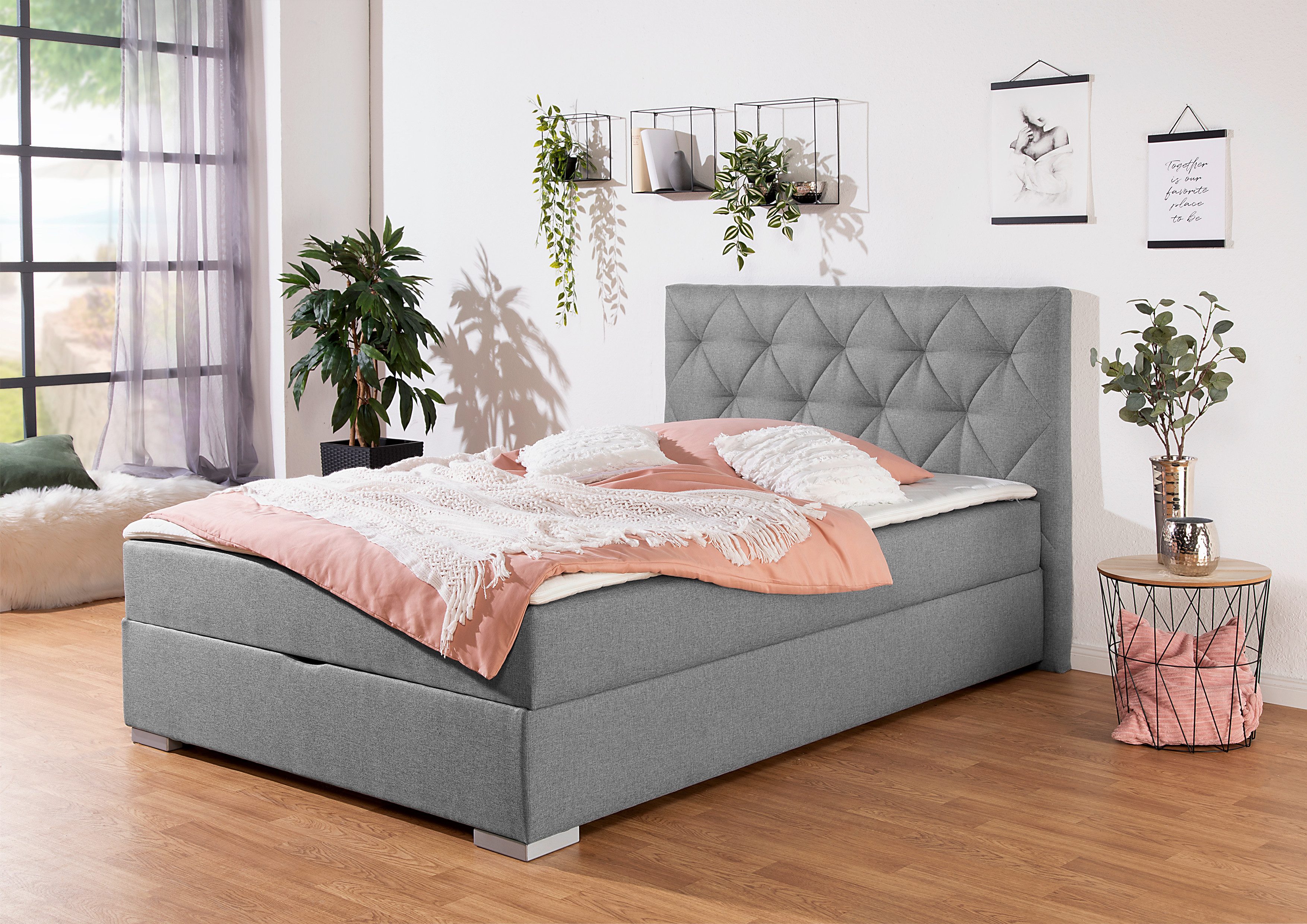 Home affaire Boxbett Tynan, wahlweise mit Bettkasten, in H2, H3 & H4 erhältilich