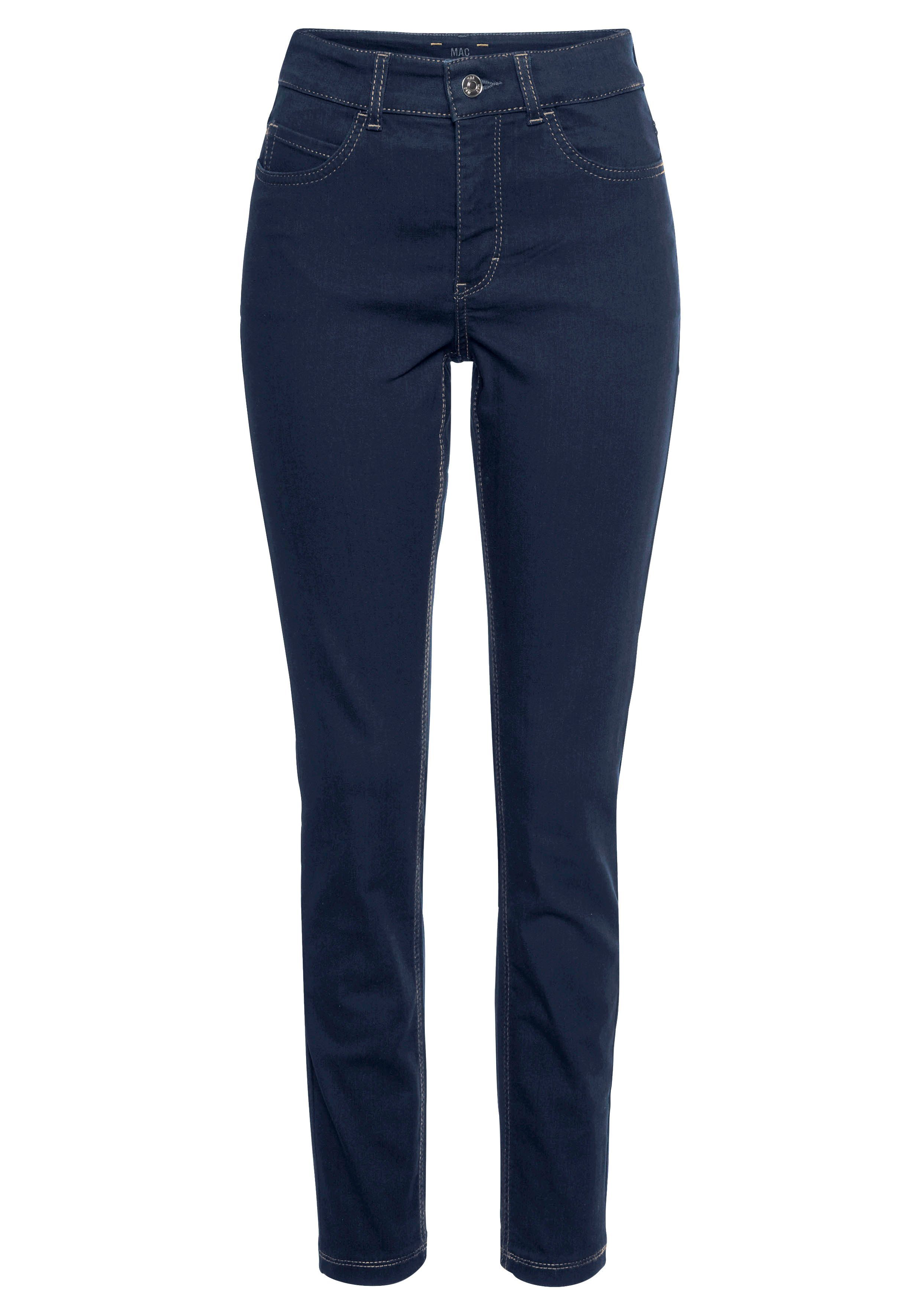 Tag Qualität Skinny-fit-Jeans Hiperstretch-Skinny bequem MAC den basic Power-Stretch new blue ganzen sitzt dark wash