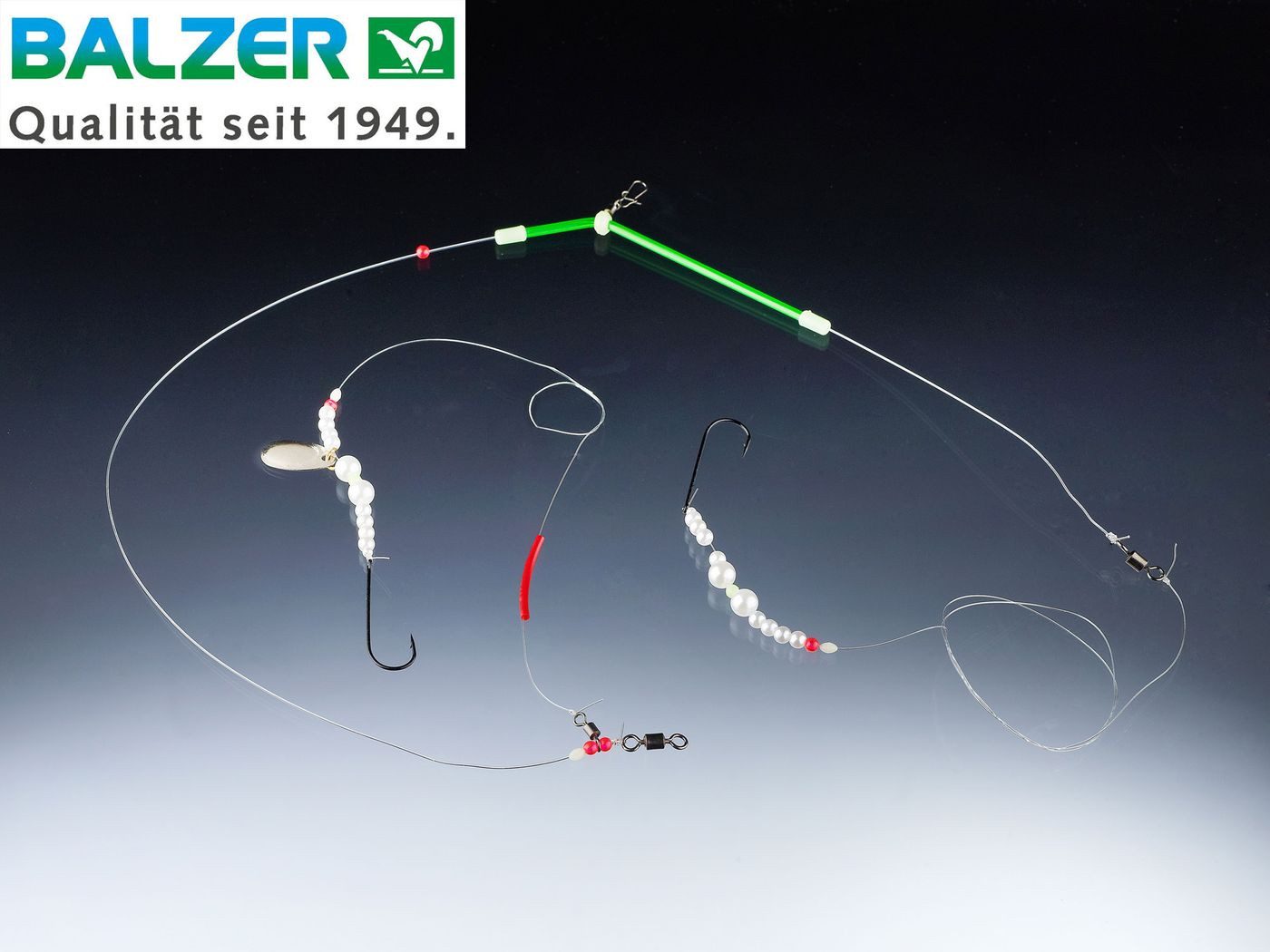 Butthaken Balzer Edition Sea Surf Rig 125cm 2 Haken Gr. 1 - Plattfischsystem