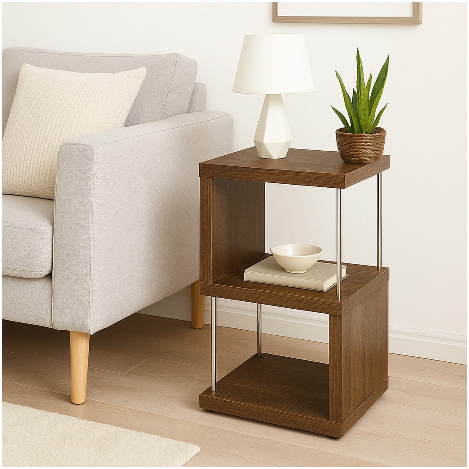 HTI-Living Regal Standregal 2 Fächer Thekla Eiche, Stück 1-tlg., mit Metall günstig online kaufen