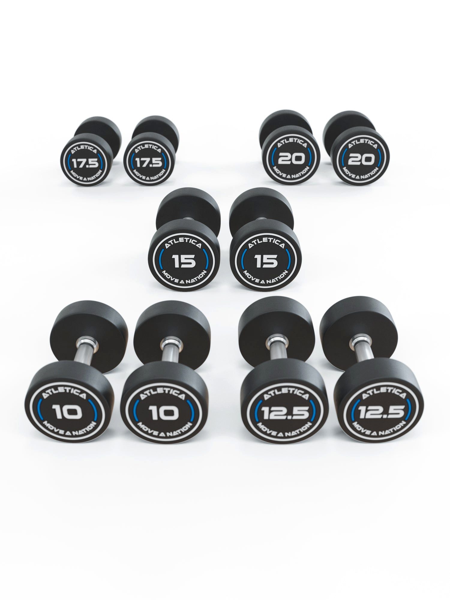 ATLETICA Kurzhantel Rundhanteln PRO, Set 2 - Fortgeschritten, 10 - 20kg