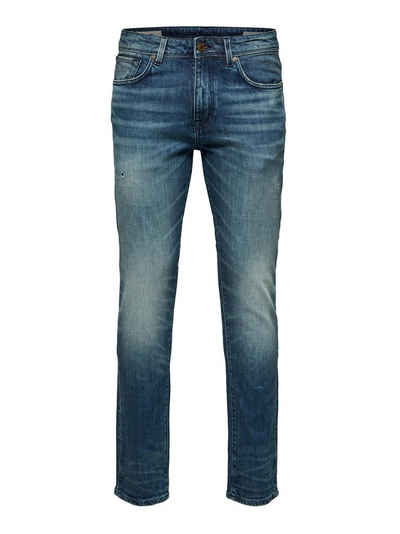 SELECTED HOMME Slim-fit-Jeans »SLHSLIM-LEON 6219 M.BLUE CAND ST JEANS W«