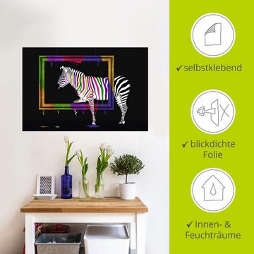 Artland Wandbild Das Regenbogen Zebra, Animal Fantasy (1 St), als Leinwandbild, Poster, Wandaufkleber in verschied. Größen