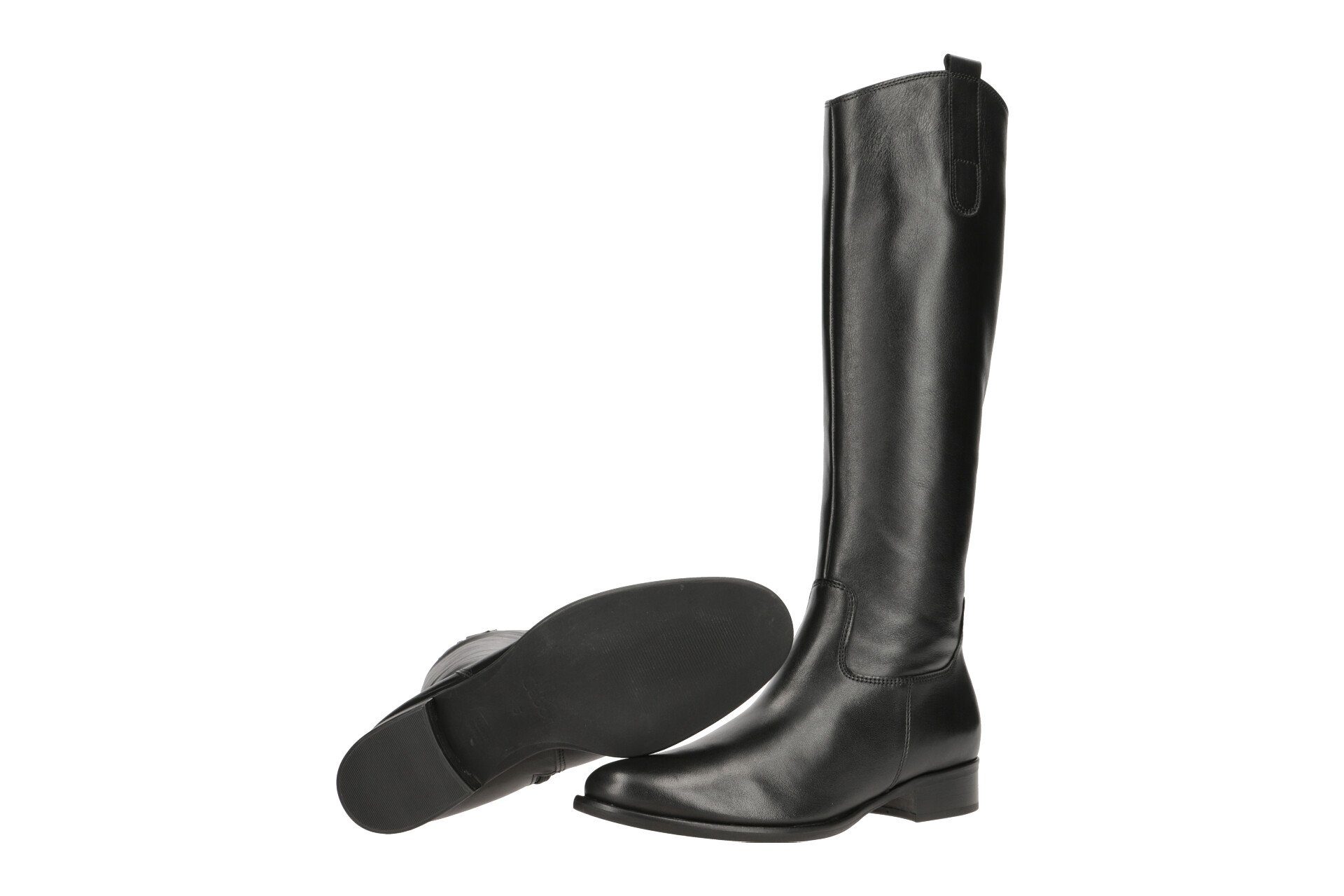 Gabor Damen Schaftstiefel - Schwarze Glattlederstiefel Mit Blockabsatz