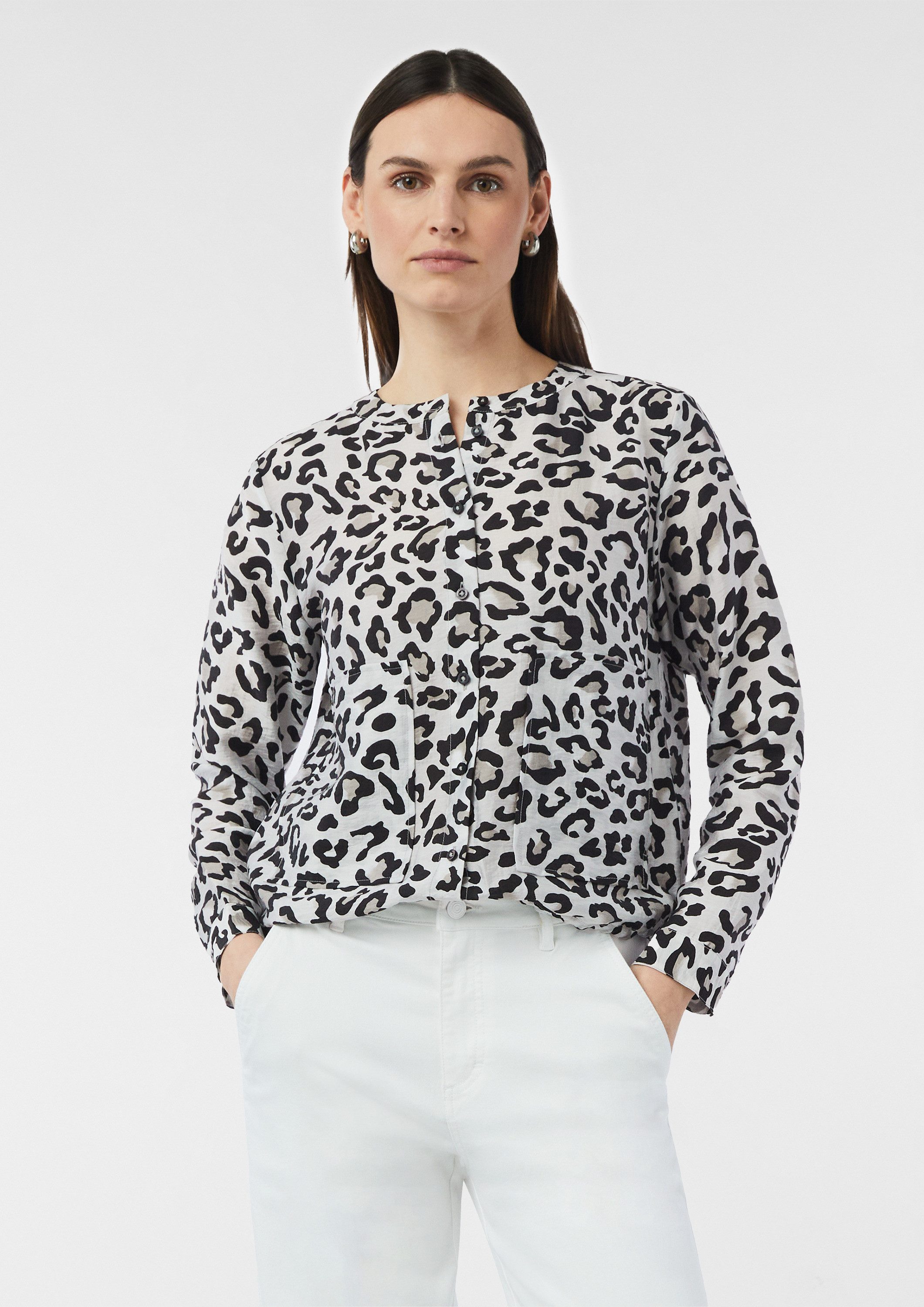 comma Langarmbluse Bluse Strukturierte Bluse mit günstig online kaufen