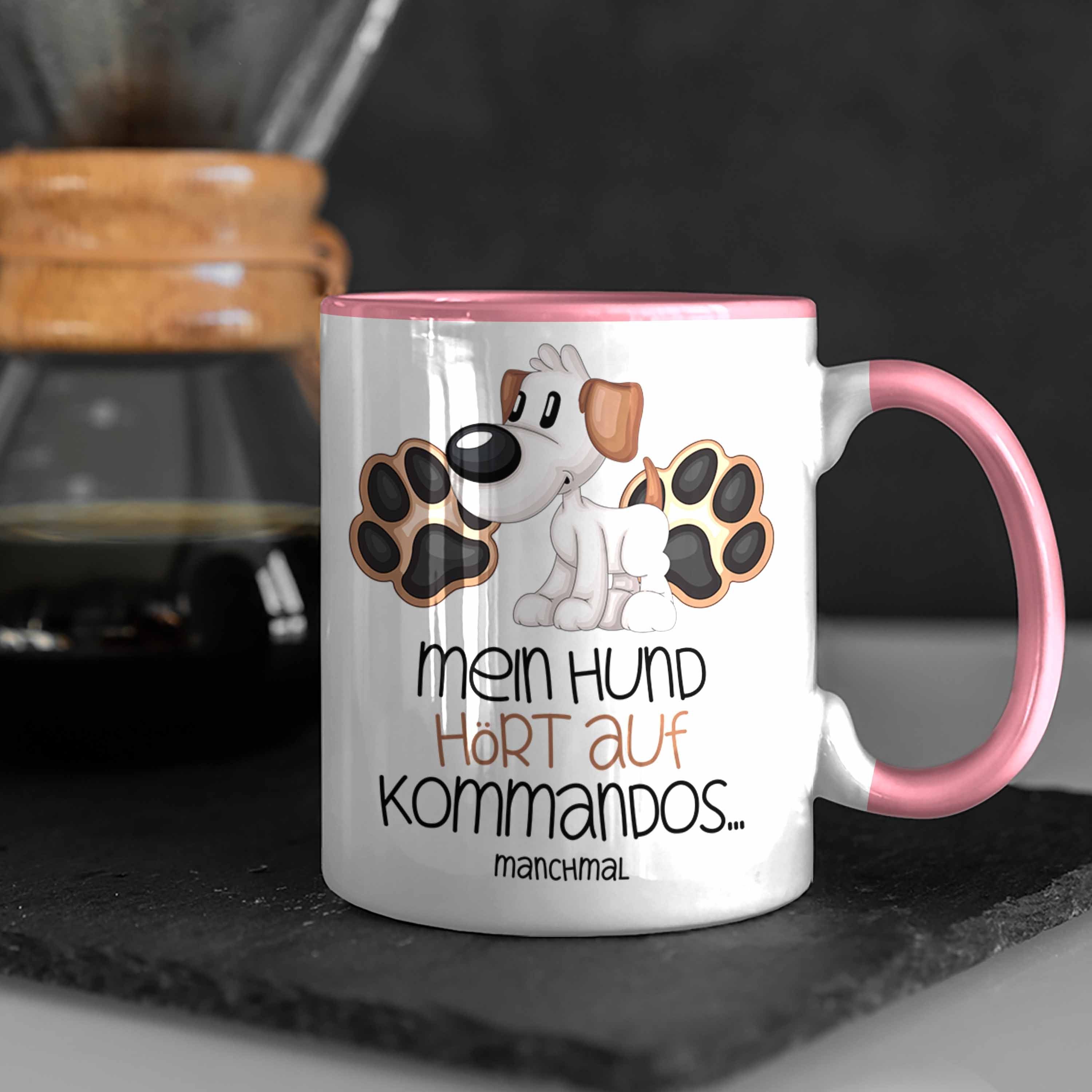 Geschenk Hört Trendation Tasse Auf Kommando Tasse Kaffee-Becher Hundebesitzer Rosa Mein Hund