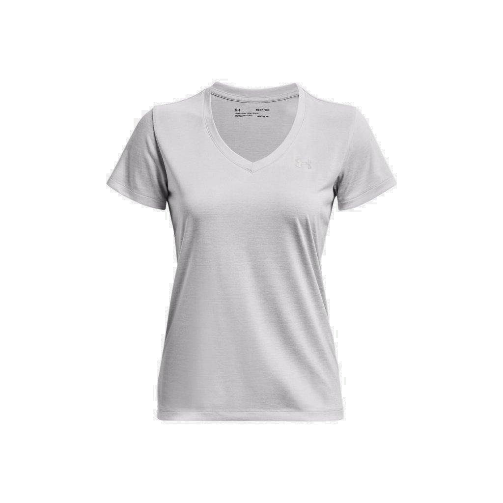 Under Armour® T-Shirt Damen Tech Twist Kurzarmshirt V-Ausschnitt Grau