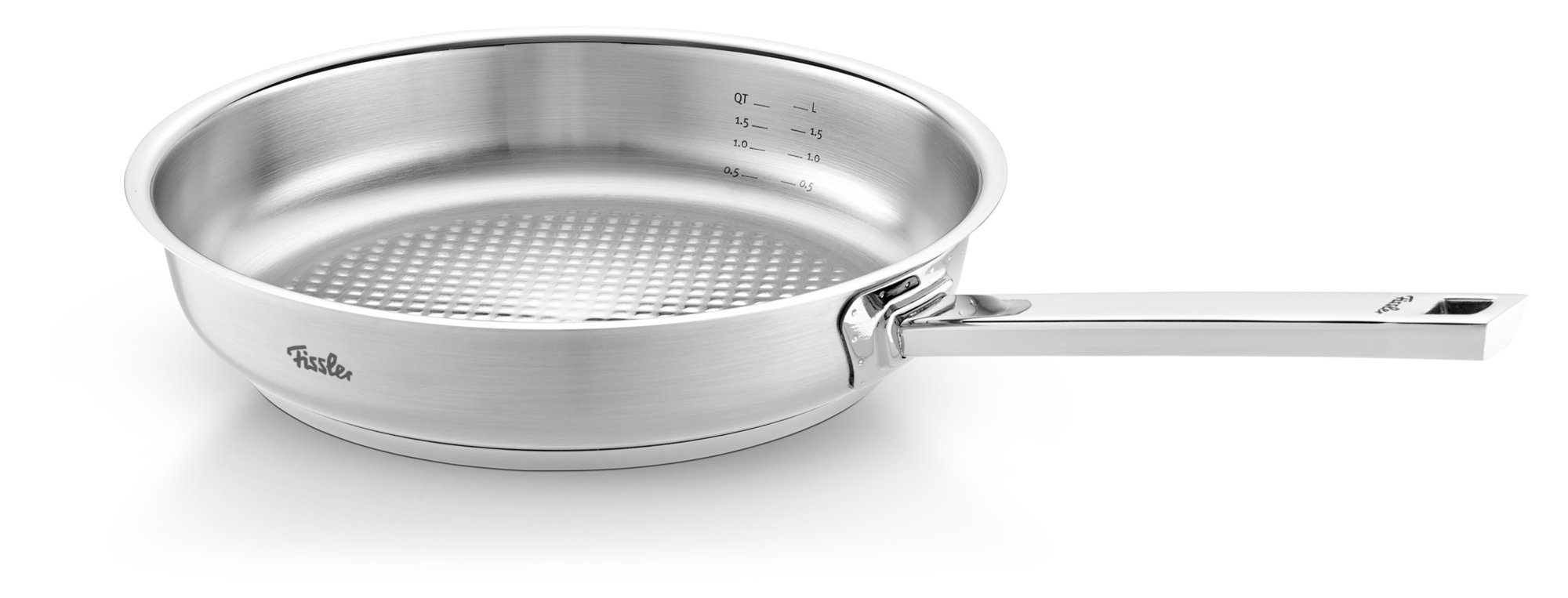 Fissler Topf-Set ORIGINAL-PROFI COLLECTION® Edelstahl-Topfset, Edelstahl 18/10 (8-tlg., je 1 Kochtopf 16/20/24 cm, Stielkasserolle 16 cm, Servierpfanne 24 cm), mit breitem Schüttrand, Kaltmetallgriffen. Made in Germany