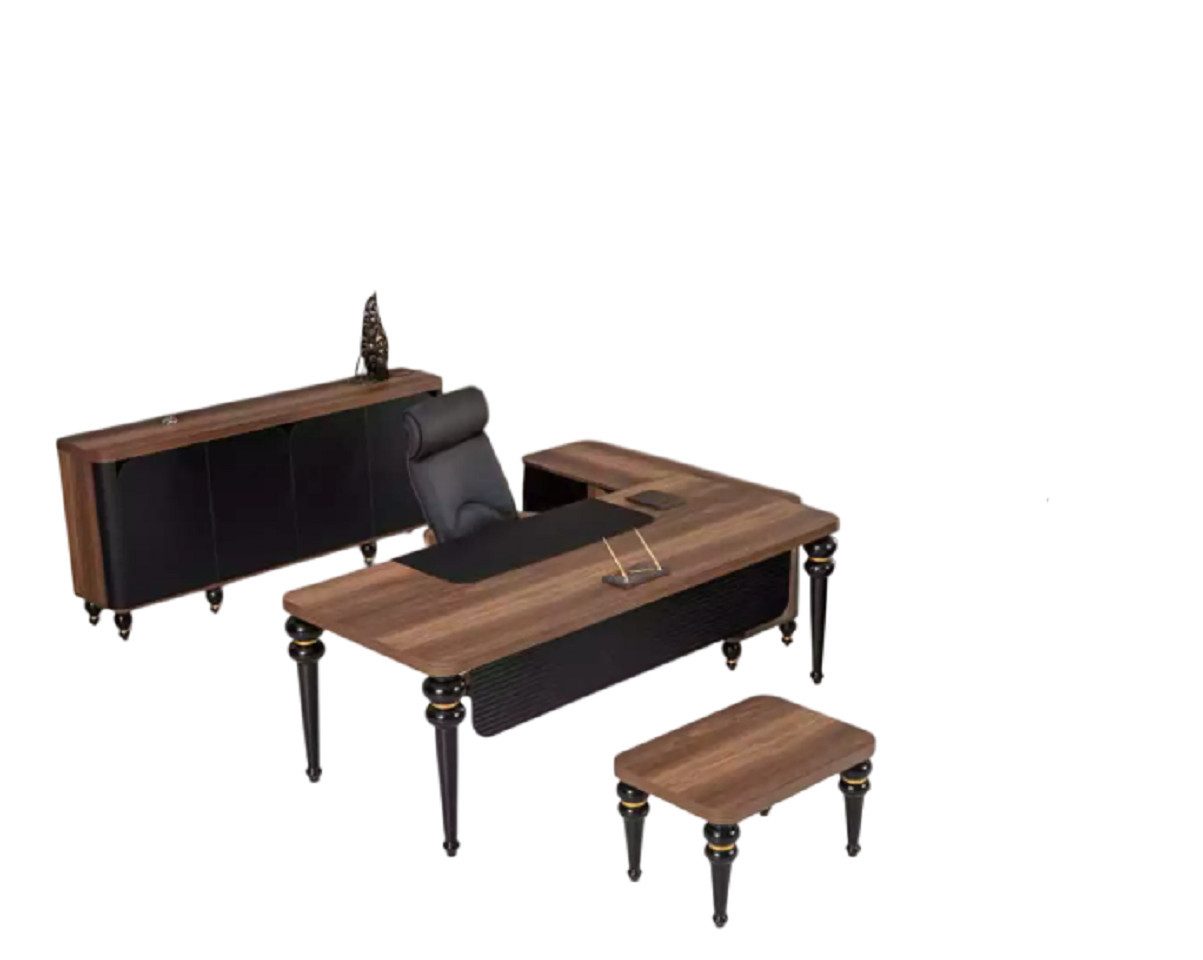 Xlmoebel Büromöbel-Set Hochwertiges Büromöbel-Set 4-teilig mit Schrank, Tisch und Couchtisch, (3-tlg., Set 3 tlg (Eckschreibtisch + Couchtisch + Büroschrank), Hergestellt in Europa
