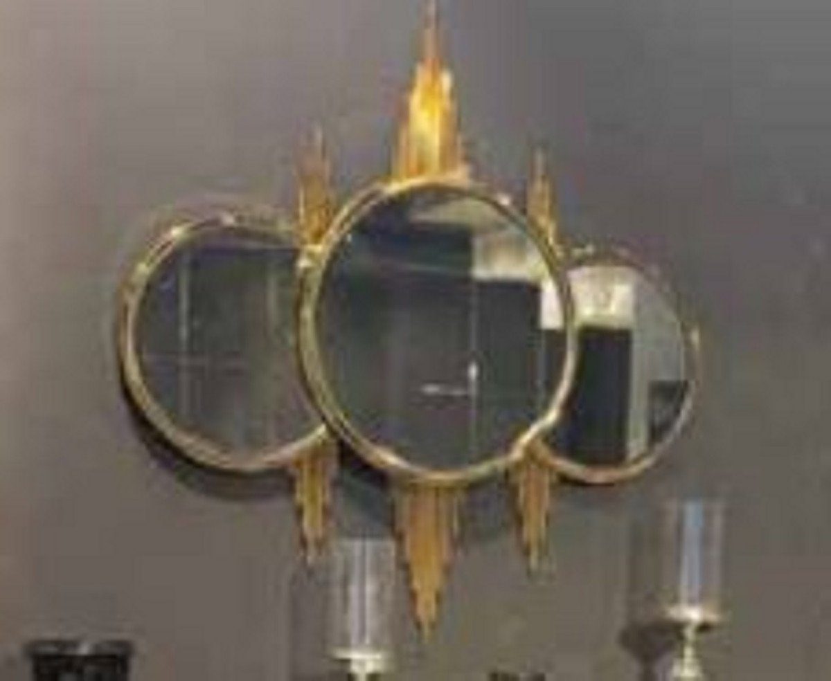 Wandspiegel Luxus Wandspiegel Gold 104 x 6 x H. 106 cm - Moderner Wohnzimmer Spiegel mit Metallrahmen - Schlafzimmer Spiegel - Garderoben Spiegel - Luxus Kollektion