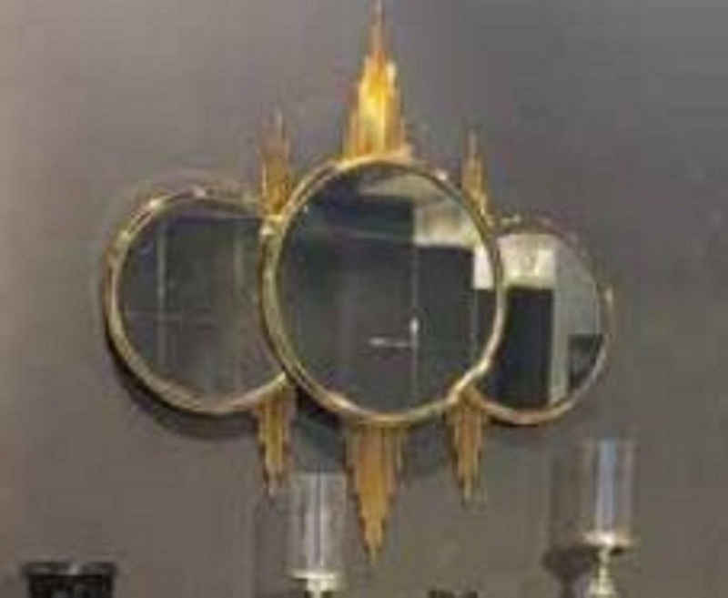Casa Padrino Wandspiegel Luxus Wandspiegel Gold 104 x 6 x H. 106 cm - Moderner Wohnzimmer Spiegel mit Metallrahmen - Schlafzimmer Spiegel - Garderoben Spiegel - Luxus Kollektion