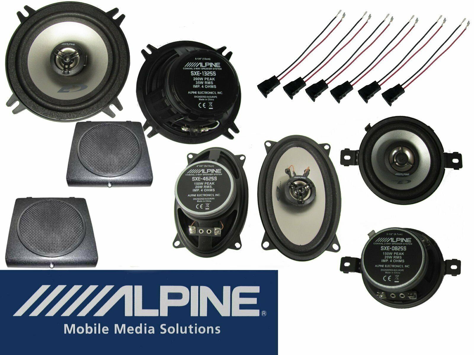 DSX Alpine Set vorne + hinten passend für VW Golf 2 II 1983-1992 500 W Auto-Lautsprecher (75 W)