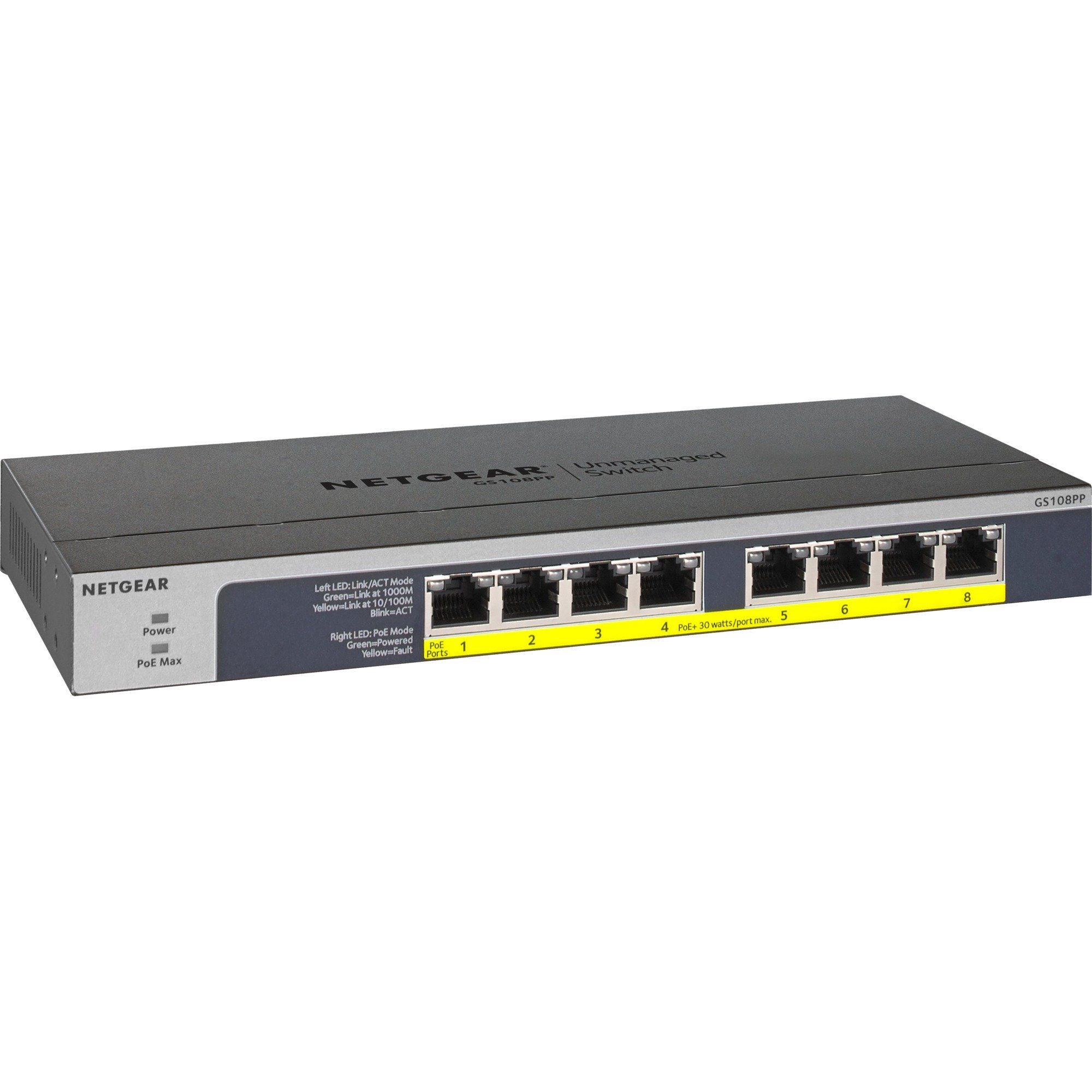 NETGEAR Netgear GS108PP, Switch Netzwerk-Switch
