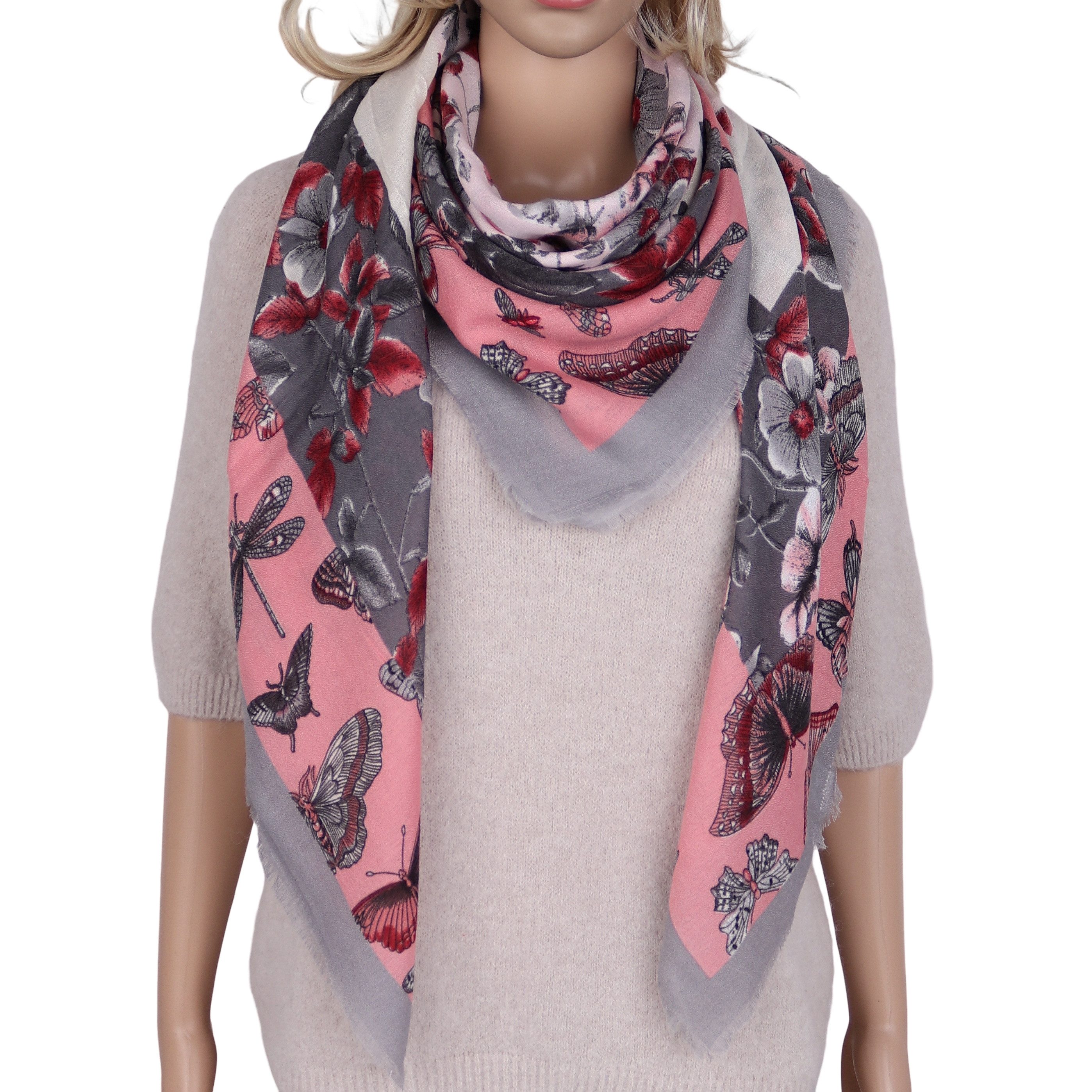 MIRROSI Dreieckstuch weicher Quadratisches Tuch 130x130cm leicht Frühling Sommer, (Neue Kollektion Frühling/Sommer 2026), Trendiges Desgin, leicht und weich