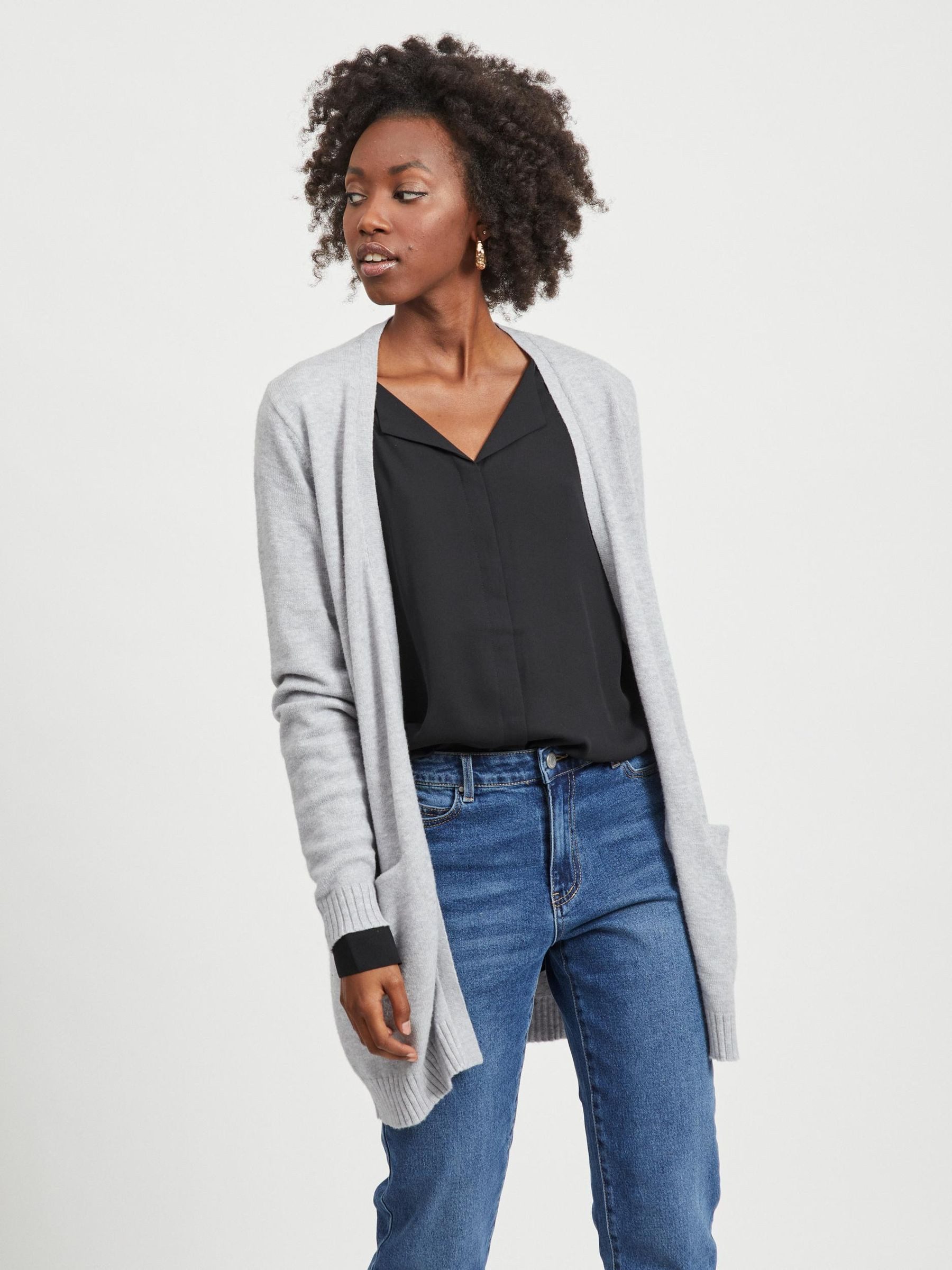 Vila Cardigan Feinstrick Basic Cardigan Stretch günstig online kaufen