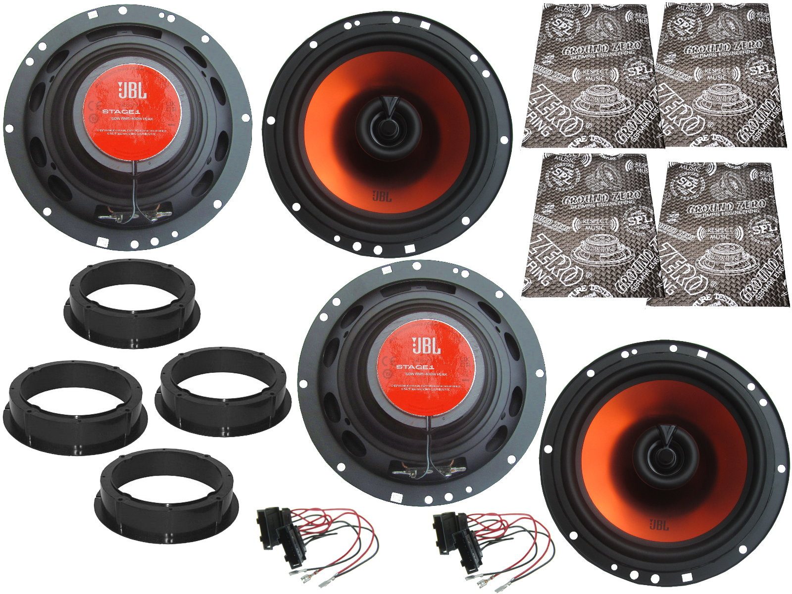 DSX JBL Boxen für VW Polo 4 9N Bj 01 – 09 Tür Vorne hinten Dämmmatte Auto-Lautsprecher (100 W)