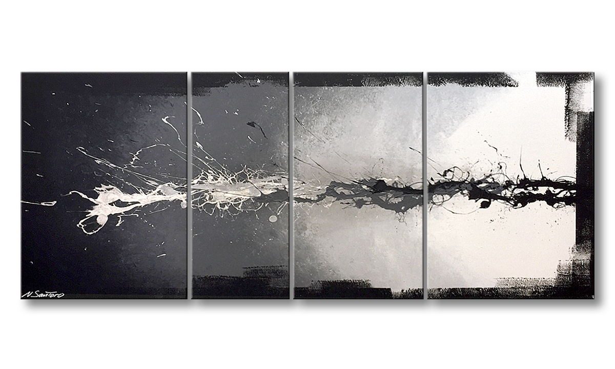 WandbilderXXL Gemälde Switched Black 190 x 70 cm, Abstraktes Gemälde, handgemaltes Unikat