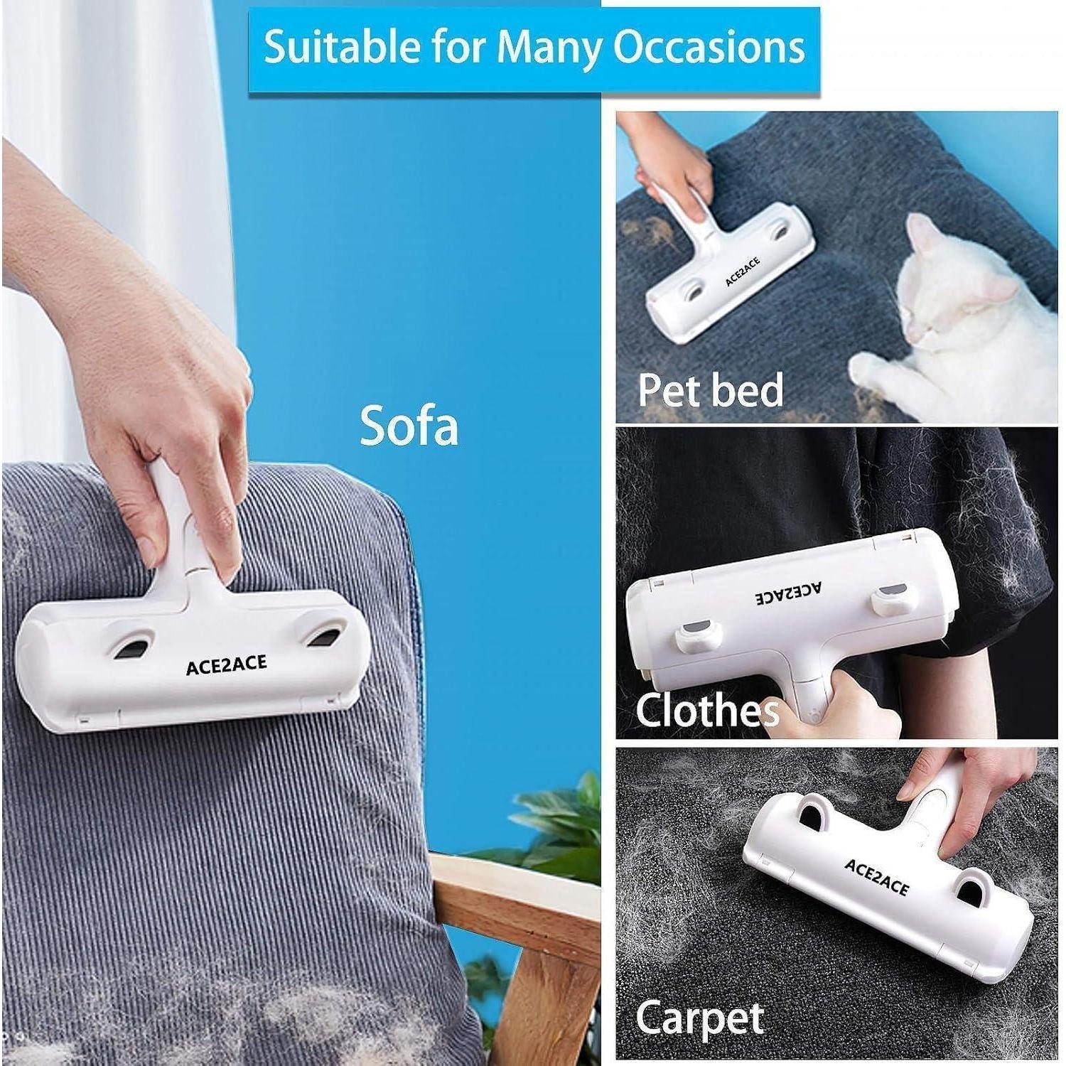 ACE2ACE Fusselbürste Tierhaarentferner Fusselrolle wiederverwendbar Hund Katze Sofa Bett – Bild 3 von 5