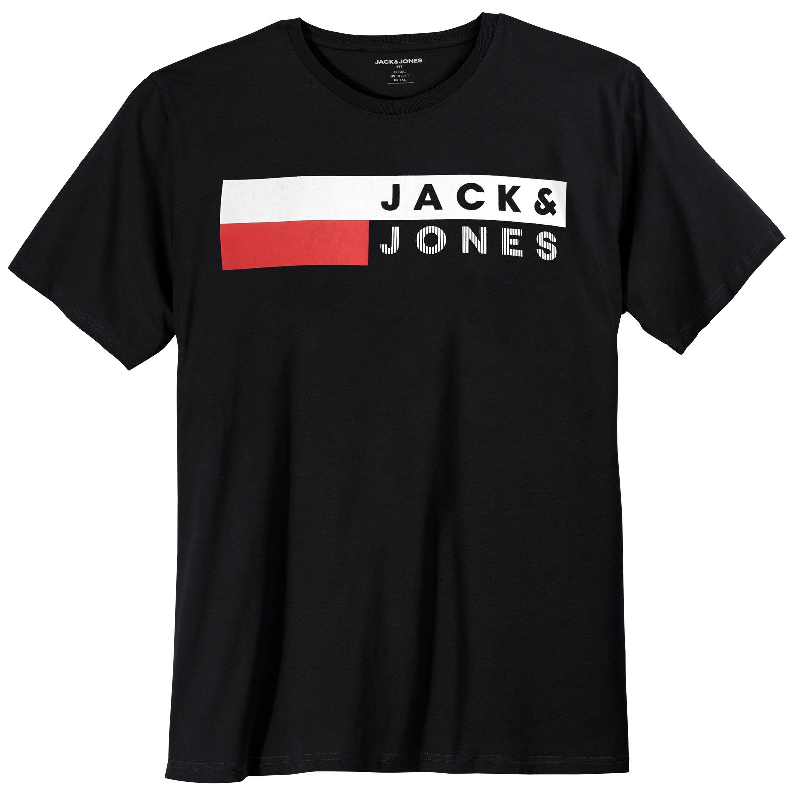 Jack & Jones Rundhalsshirt Jack&Jones Logo T-Shirt Übergröße schwarz JJECORP