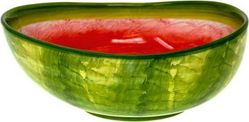 Lashuma Salatschüssel Melone, Keramik, (1-tlg), Handbemalte Obstschale rund Ø 20 cm