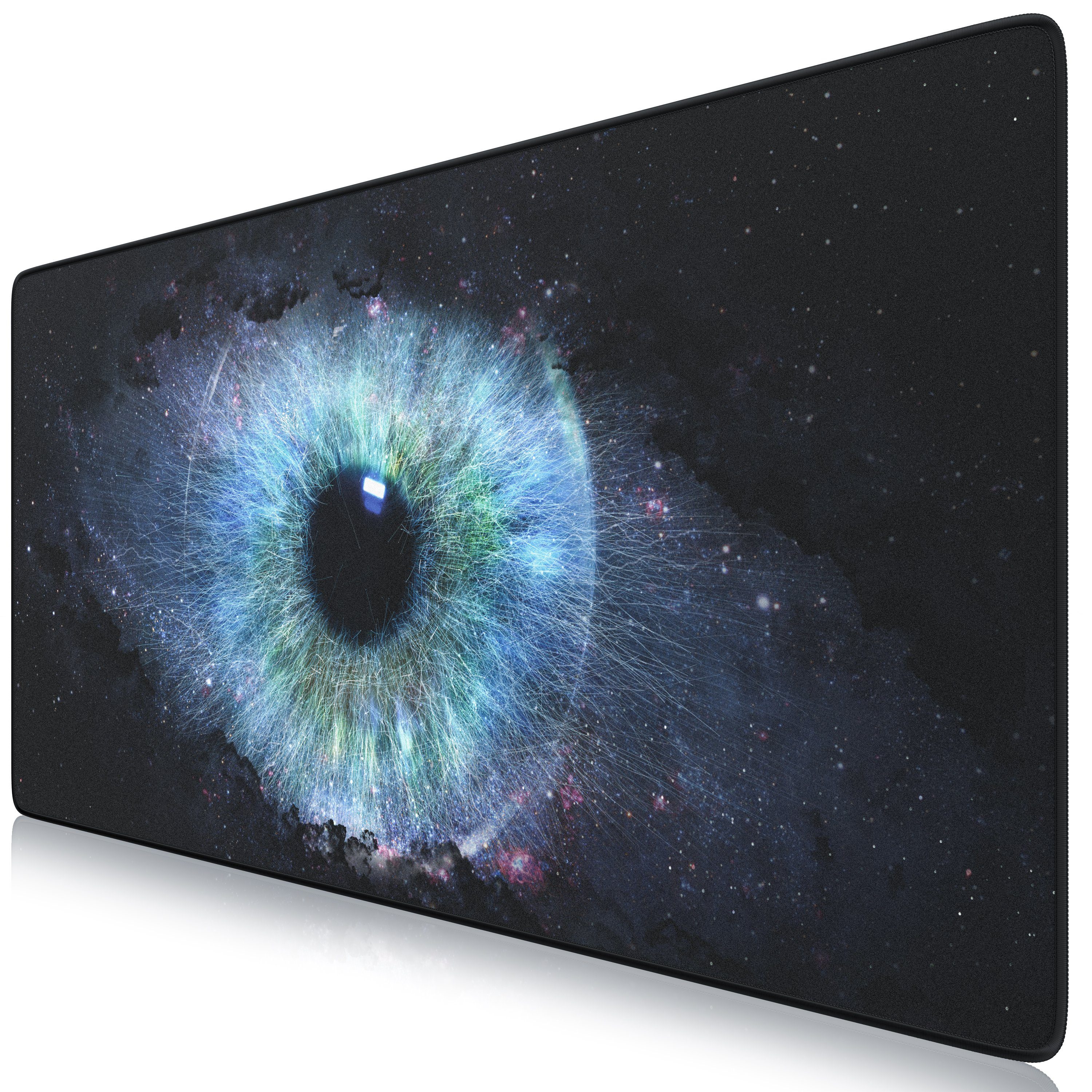 Titanwolf Gaming Mauspad XXL Speed Mousepad 900 x 400 x 3 mm, große Tischunterlage (1-St), rutschfest, abwaschbar, Geschwindigkeit & Präzision, Galaxy Eye