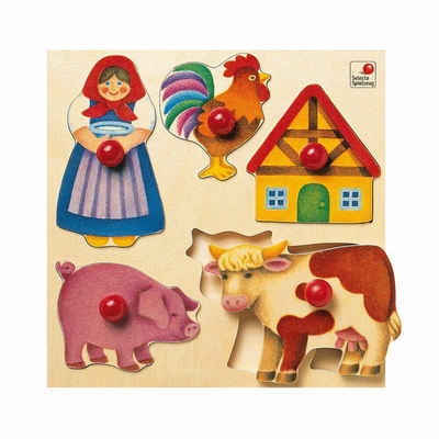 Selecta Puzzle Bauernhof 5-tlg. 20 cm ab 24 Monaten, 5 Puzzleteile
