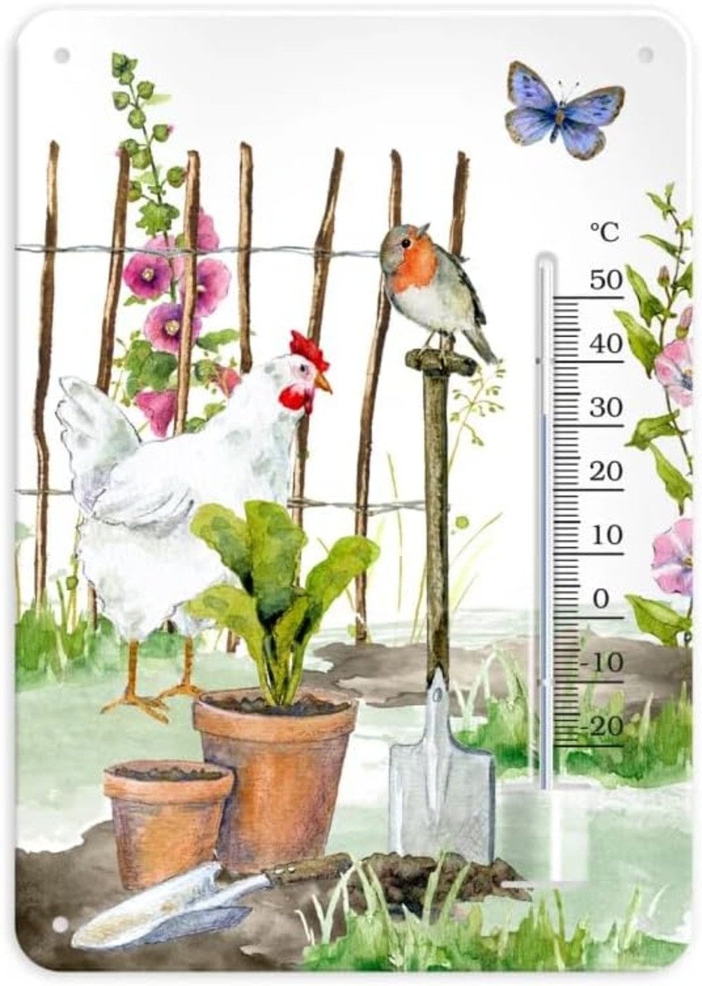 Grätz Verlag Gartenthermometer, Florales Design
