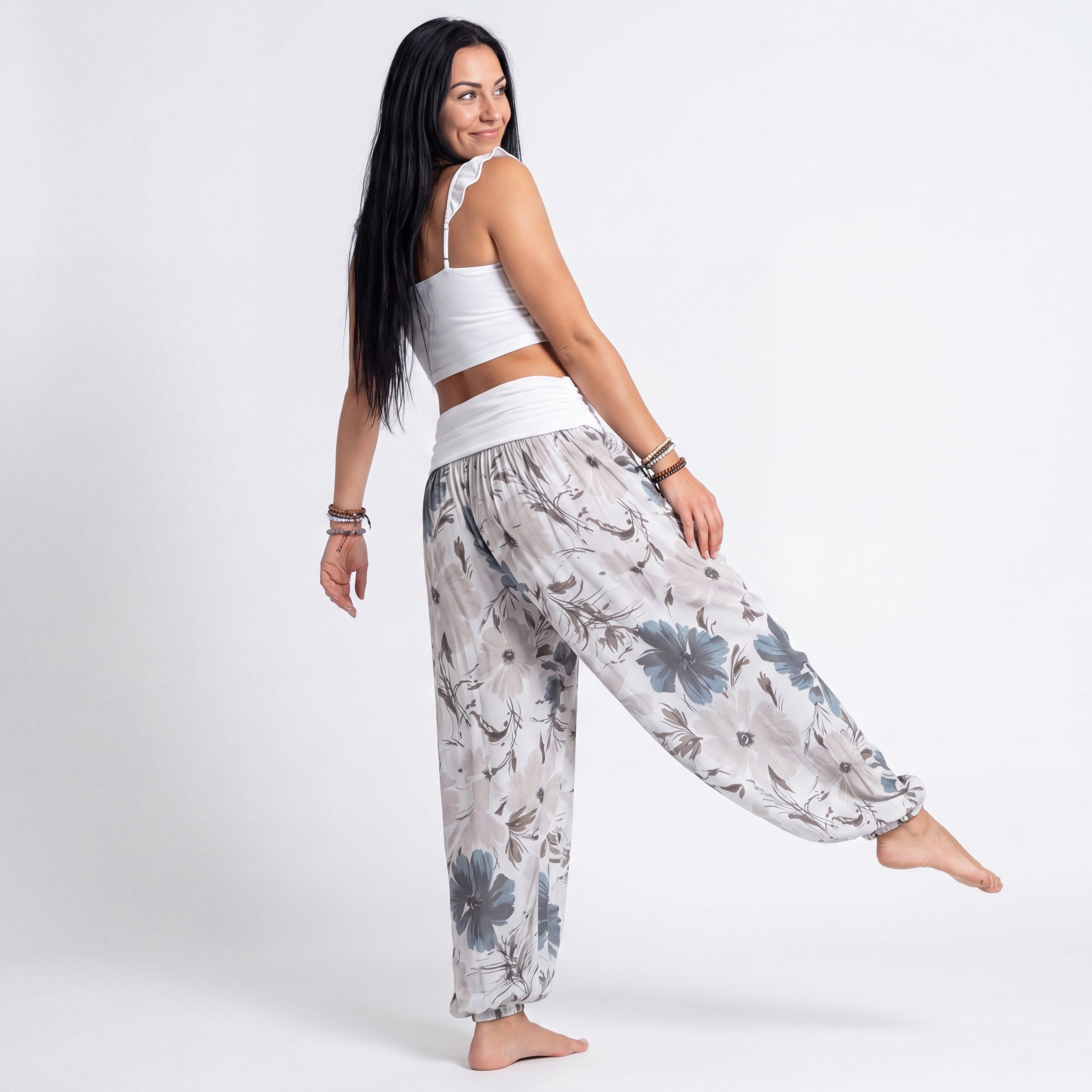 OriginalYou Haremshose Sommerhose luftig und leichte Pumphose für Damen mit elastischem Bund, sommerliches Design, Middle Waist