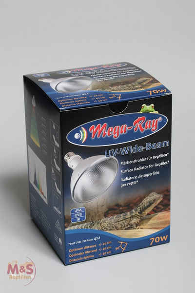 M&S Reptilien Terrarium Mega Ray HID-Lampe (UV-Lampe) 70 Watt (Wide Beam / 90°Grad)