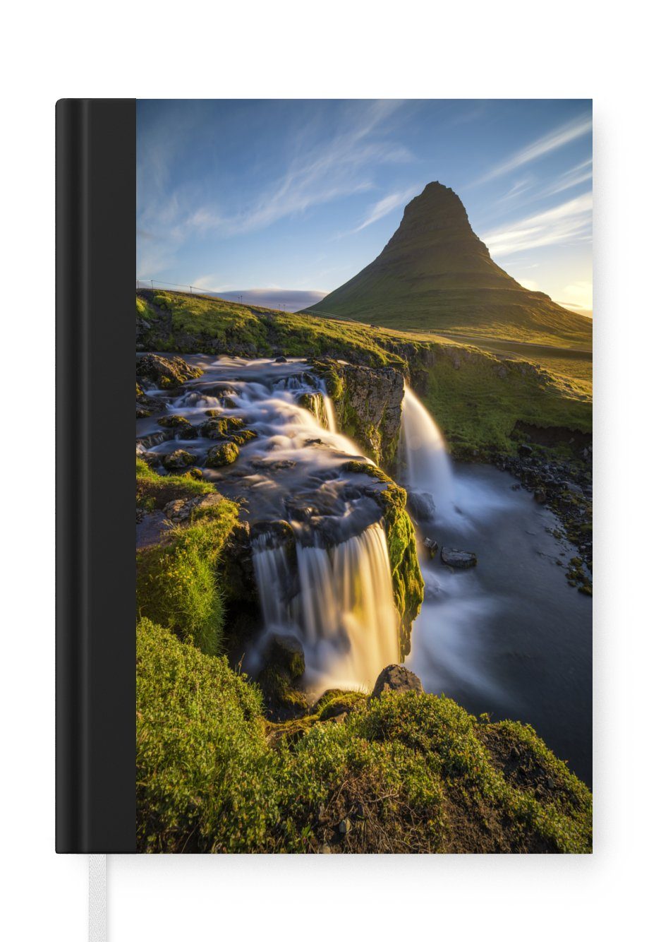 MuchoWow Notizbuch Vulkan Kirkjufell in Island, Journal, Merkzettel, Tagebuch, Notizheft, A5, 98 Seiten, Haushaltsbuch