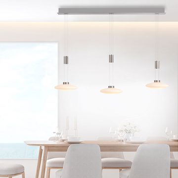 JUST LIGHT LED Pendelleuchte, Leuchtmittel inklusive, Warmweiß, Hängeleuchte Pendellampe Wohnzimmer Glas Zugpendel LED