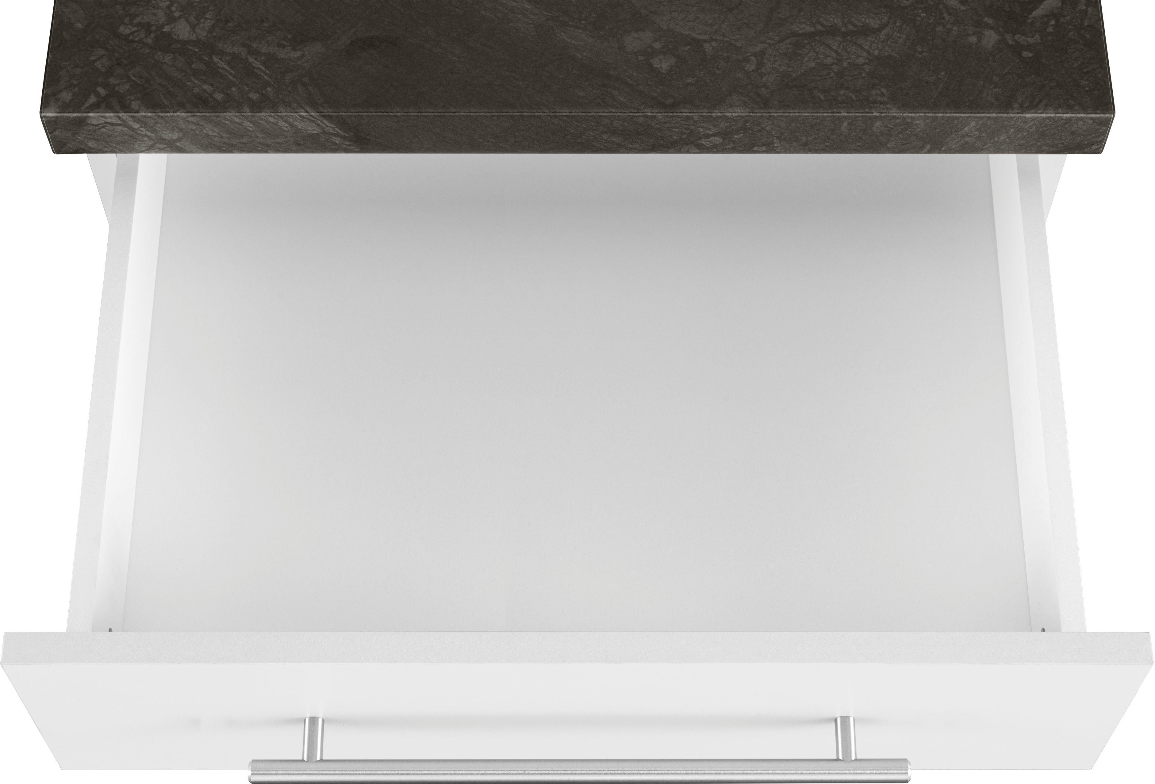 wiho Küchen | Weiß cm weiß/granit schwarz Unterschrank breit Unna 60
