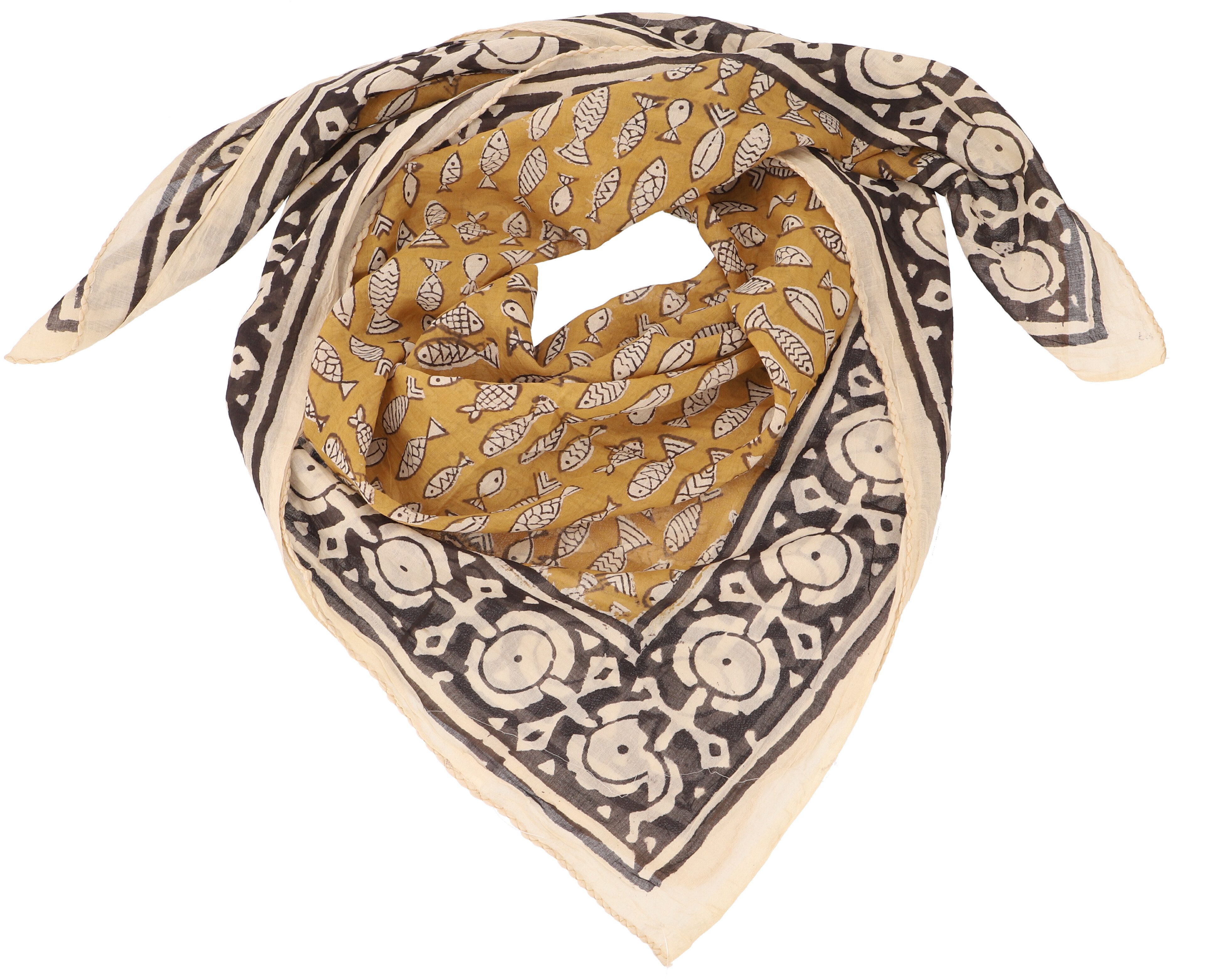 Guru-Shop Sarong Indisches Blockdruck Baumwolltuch,..