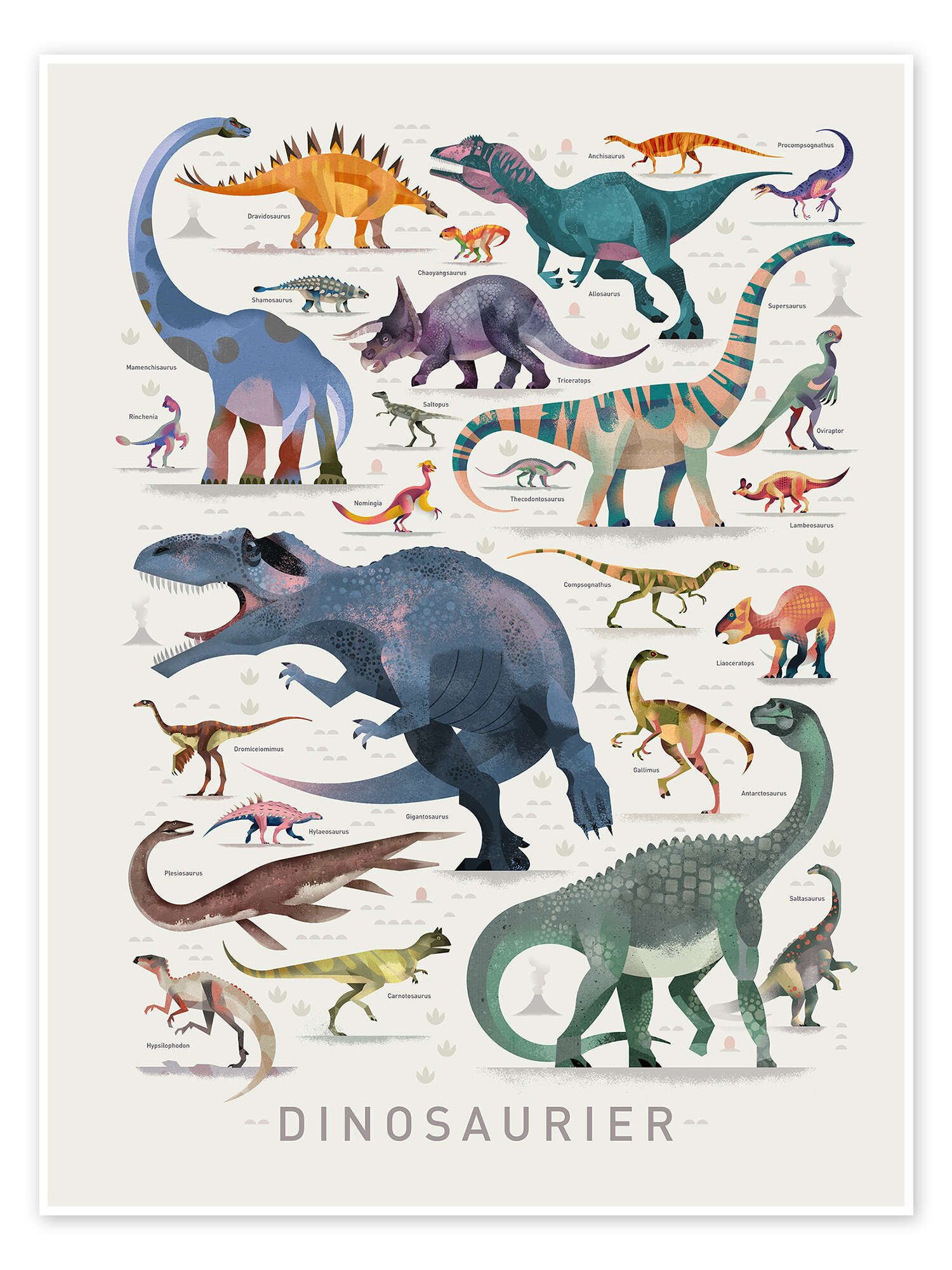 Posterlounge Wandbild Dinosaurier II, Dieter Braun, erhältlich als Poster, Leinwandbild, Wandsticker oder Acrylglasbild