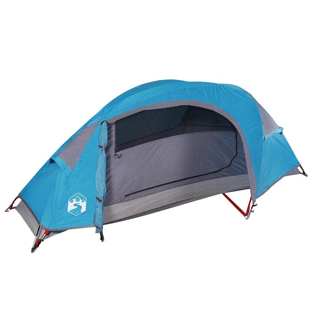 vidaXL Kuppelzelt Kuppel-Campingzelt 1 Person Blau Wasserdicht, Personen: 1 (1 tlg)