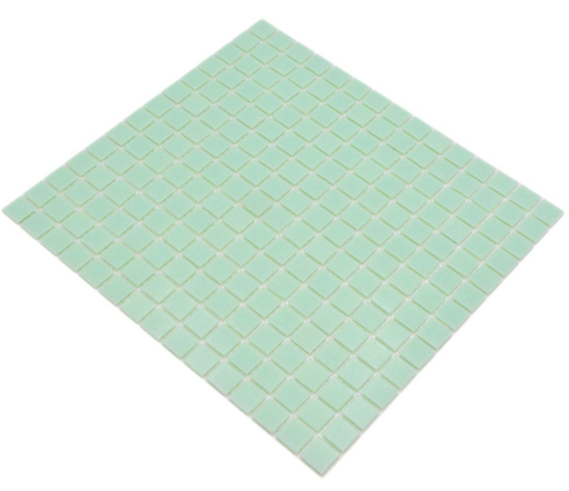Mosani Mosaikfliesen Glasmosaik Mosaikfliesen hellgrün glänzend / 10 Mosaikmatten