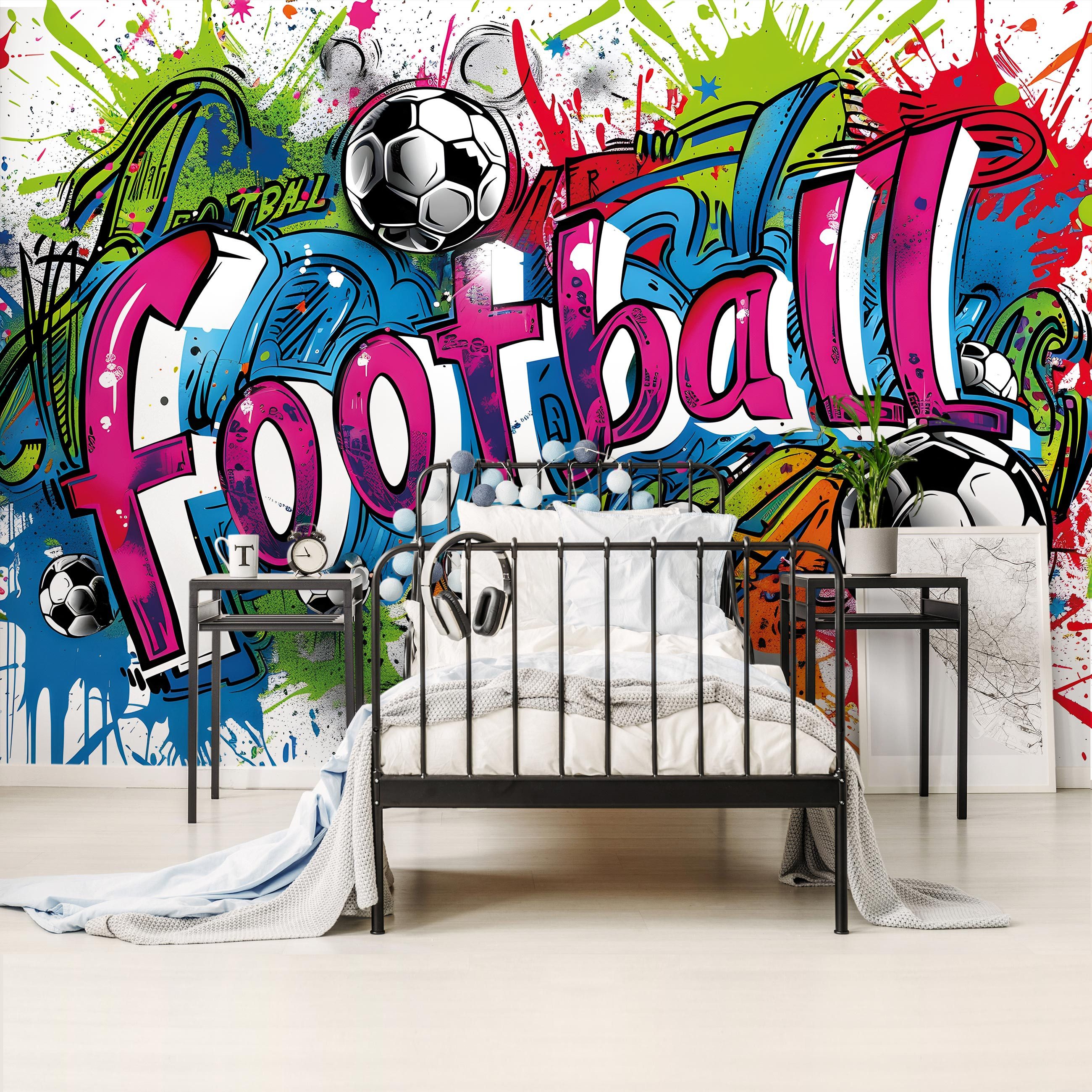 Wallarena Fototapete Kinderzimmer Jungen Graffiti Football günstig online kaufen