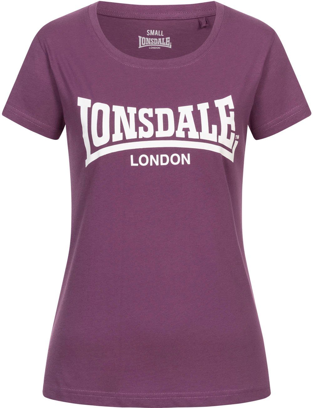 Lonsdale T-Shirt CARTMEL Aubergine/White