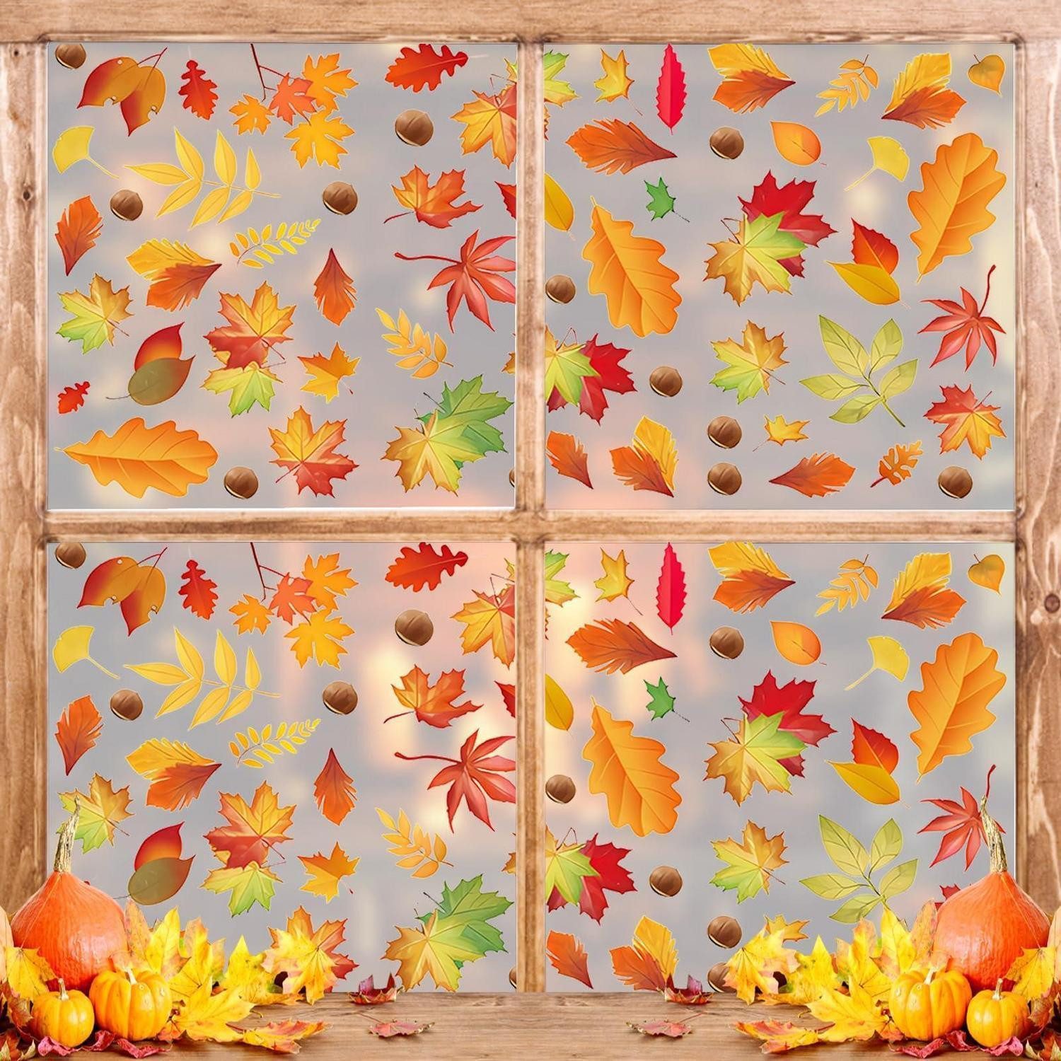 LuxusKollektion Fensterbild Herbst Fensterbilder 9 Blätter Erntedankfest Ahorn
