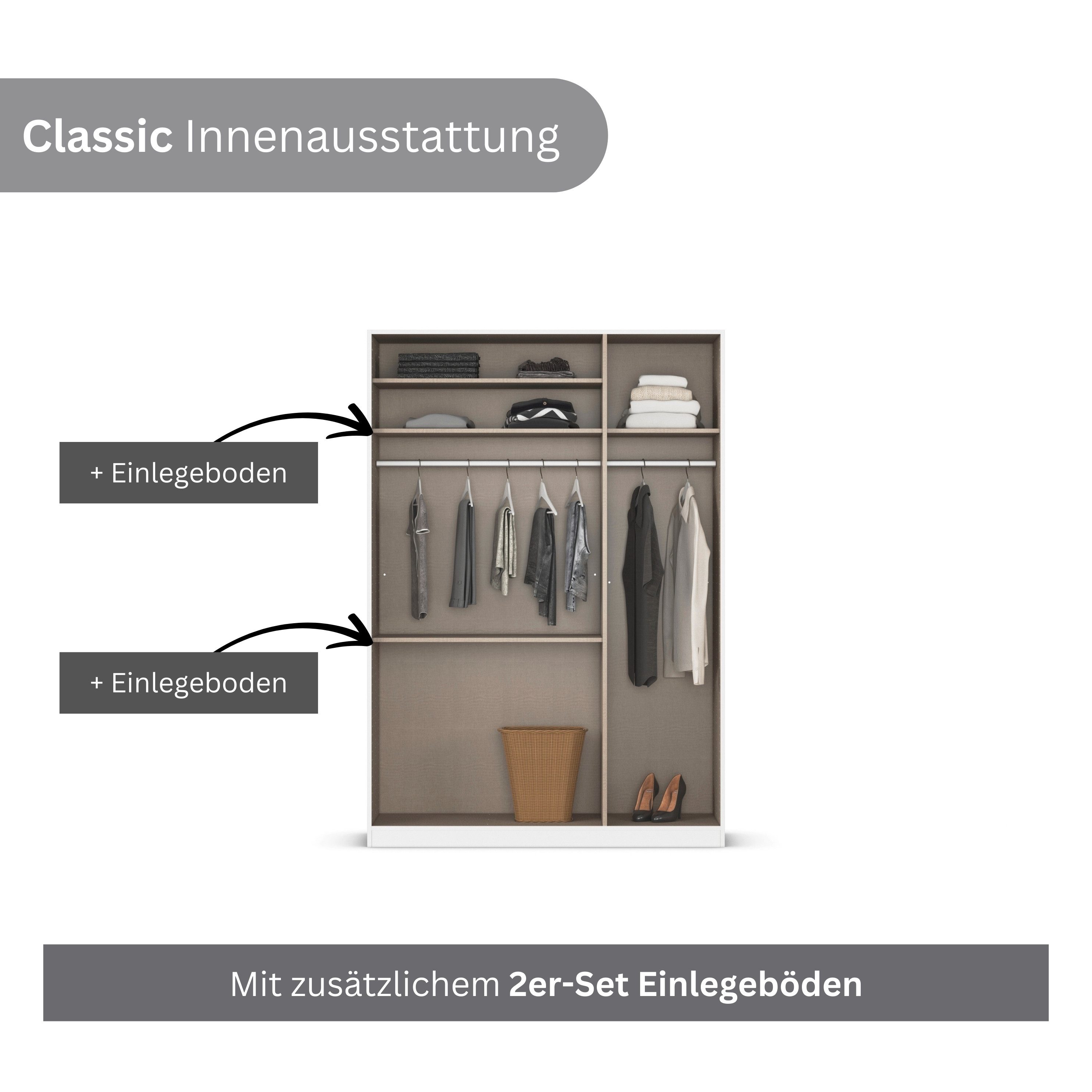 rauch Kleiderschrank Drehtürenschrank Schrank Garderobe Ankleide Schlafzimmer LAGOA (3 verschiedene Ausstattungen BASIC/CLASSIC/PREMIUM (inkl. SOFT-CLOSE) moder – Bild 5 von 5