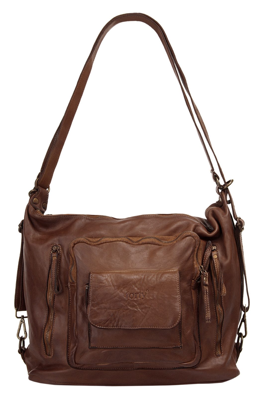 forty° Cityrucksack, echt Leder, Made in Italy