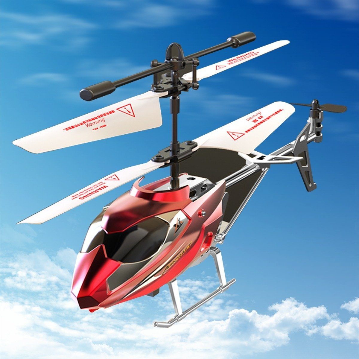 Kpaloft RC вертолеты Hubschrauber, 3.5-Kanal, RTF, mit LED Licht, Höhe-Halten, rot, für Jungen, Erwachsene