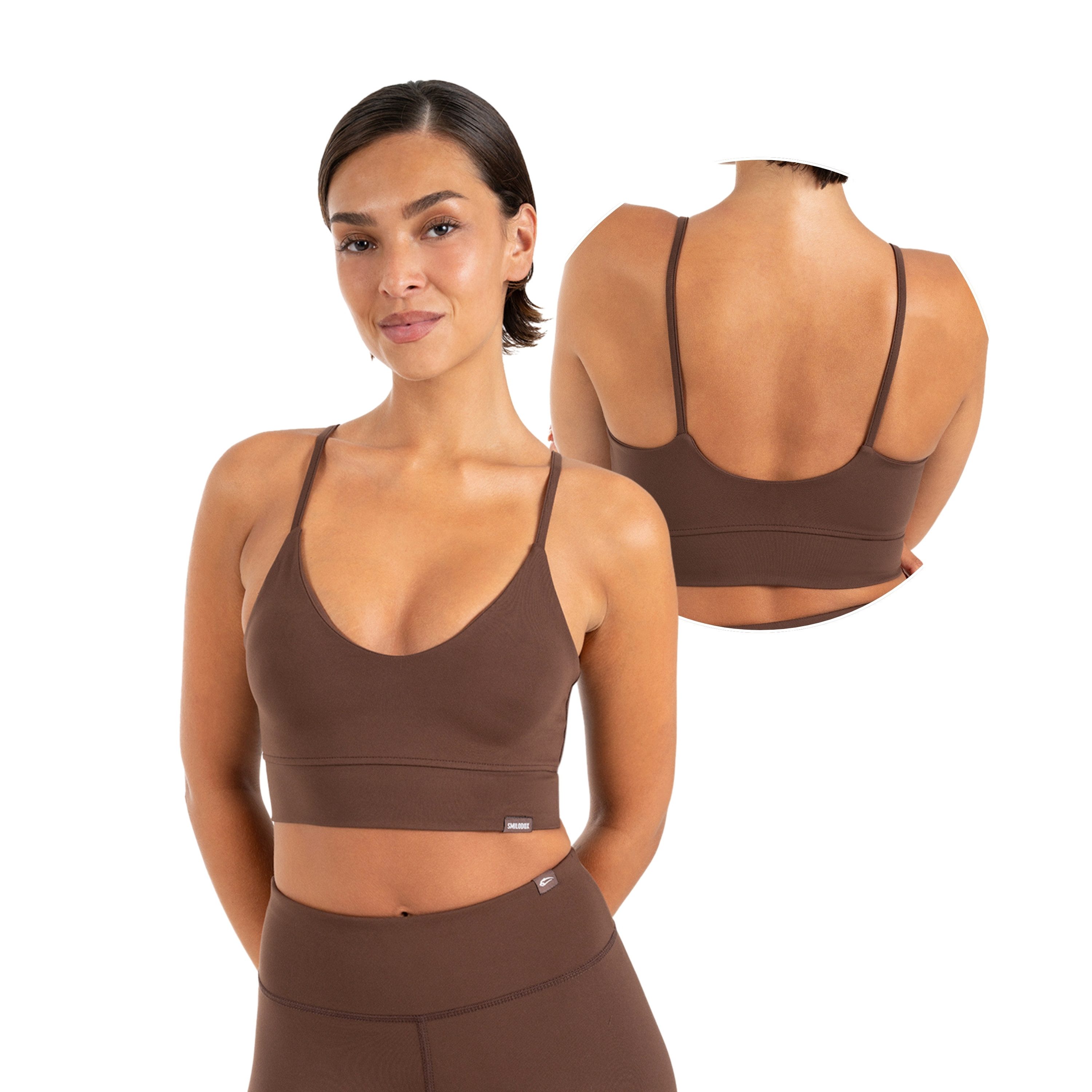 Smilodox T-Shirt Lunara Damen, Sommer Top, Shaped Fit, mit V-Ausschnitt, für Gym Shaping Fit, Stretch-Komfort, kurze Passform, V-Neck