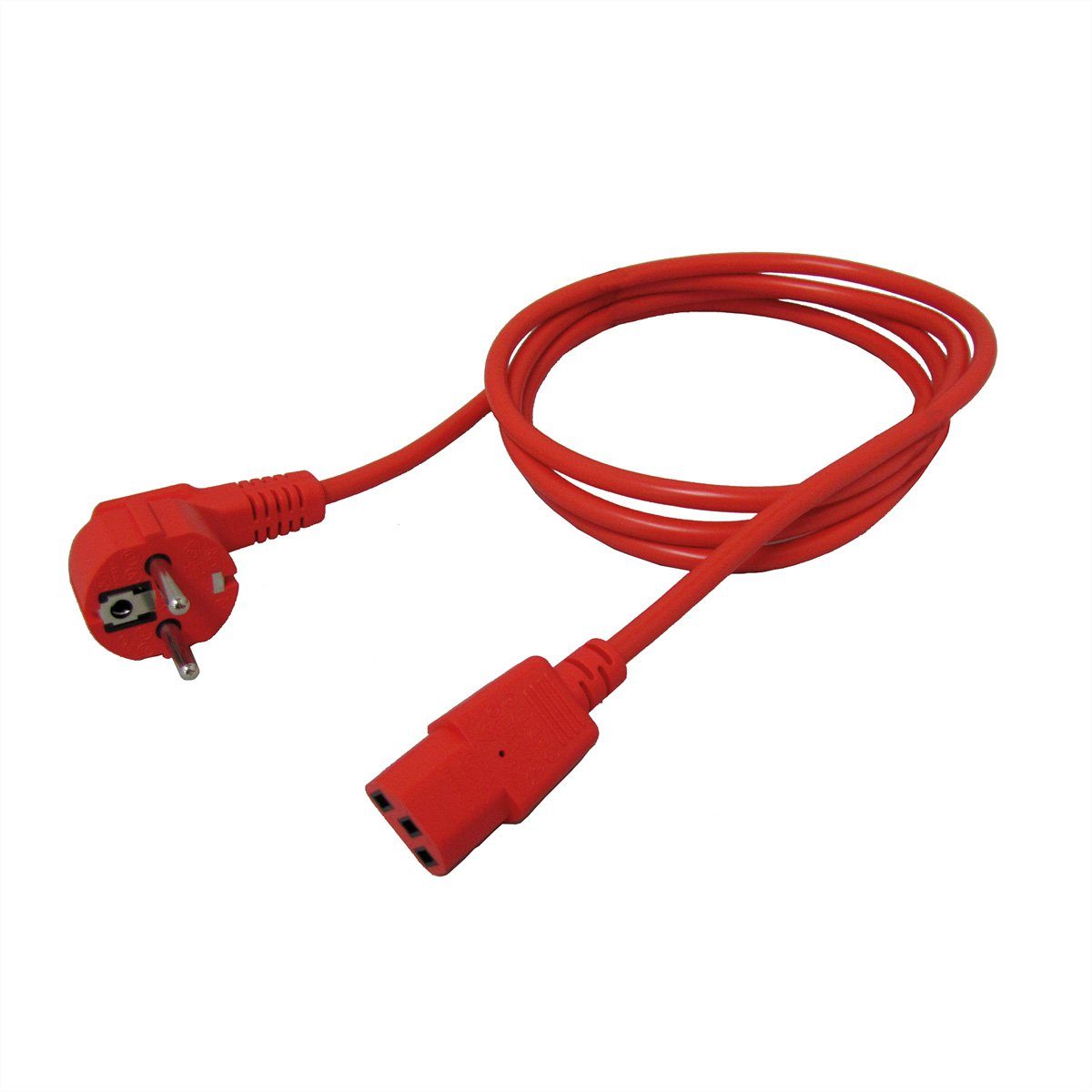 ROLINE Netzkabel, gerade IEC-Buchse Stromkabel, Schutzkontakt, CEE 7/7, Typ-E/F Männlich (Stecker), IEC320 C13, Kaltgeräte, 10A Weiblich (Buchse) (180.0 cm)