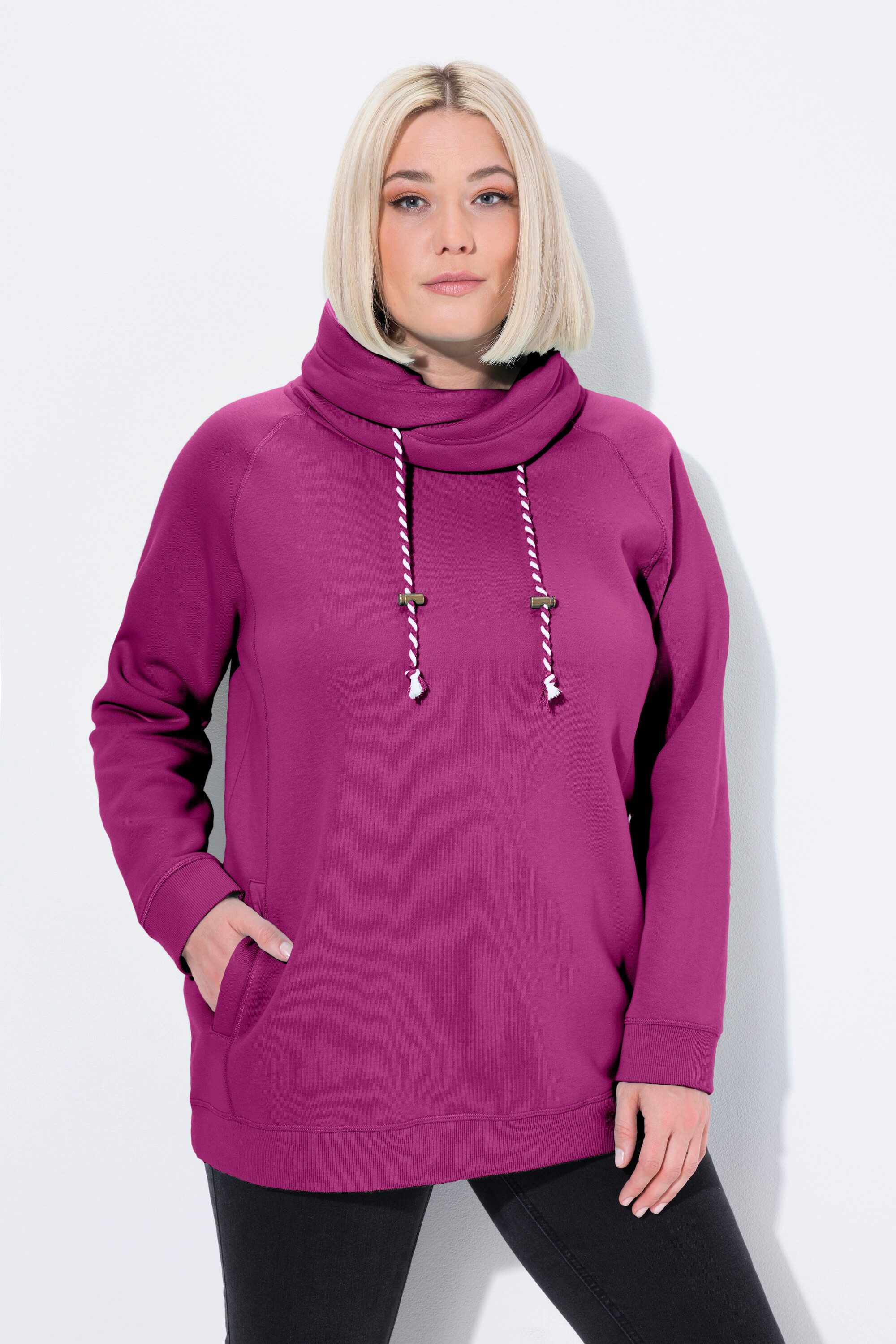 Ulla Popken Sweatshirt Bis 64 Sweatshirt mit Stehkragen Pullover günstig online kaufen